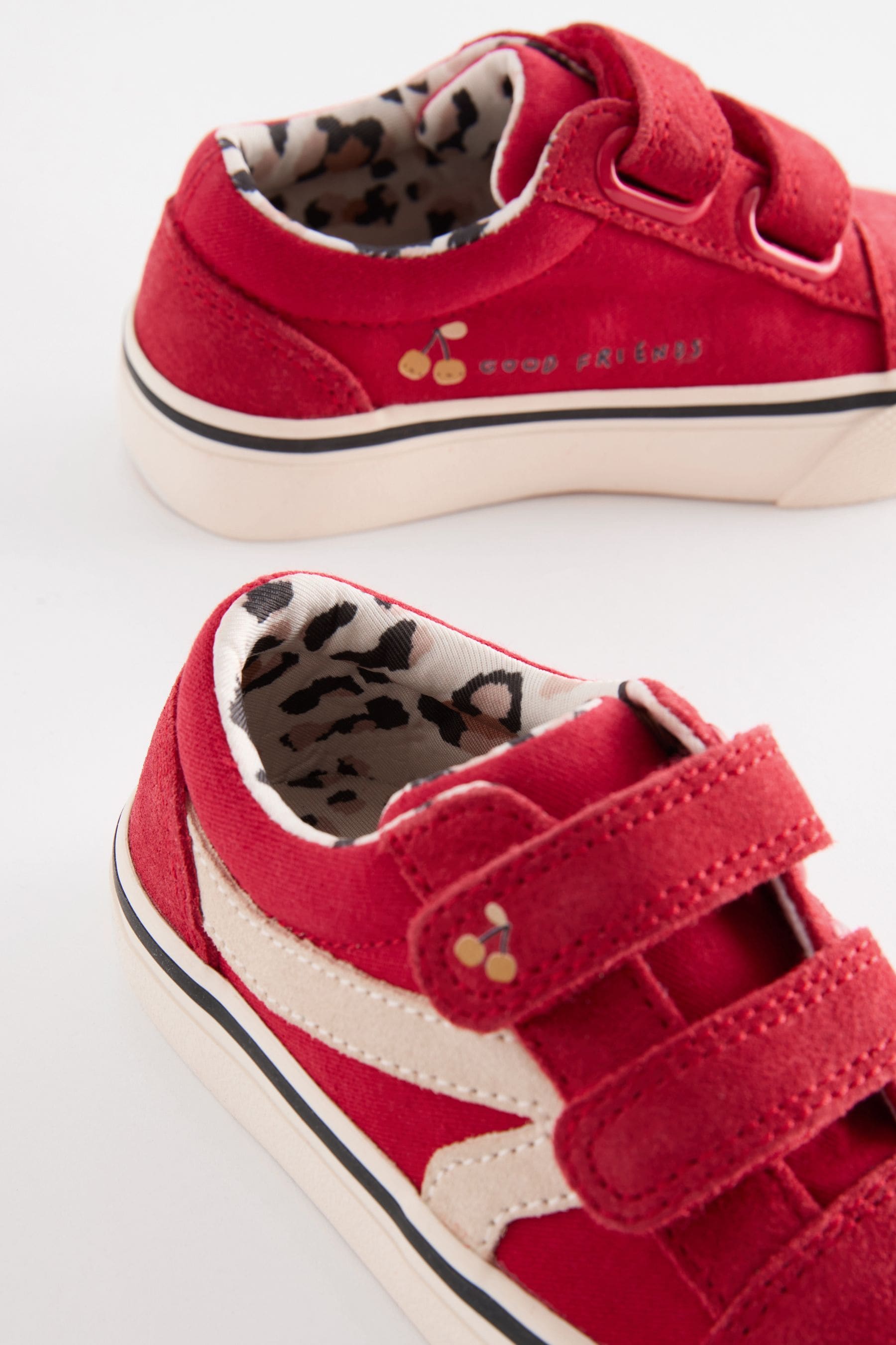 Red Standard Fit (F) Touch Fasten Strap Printed Trainers