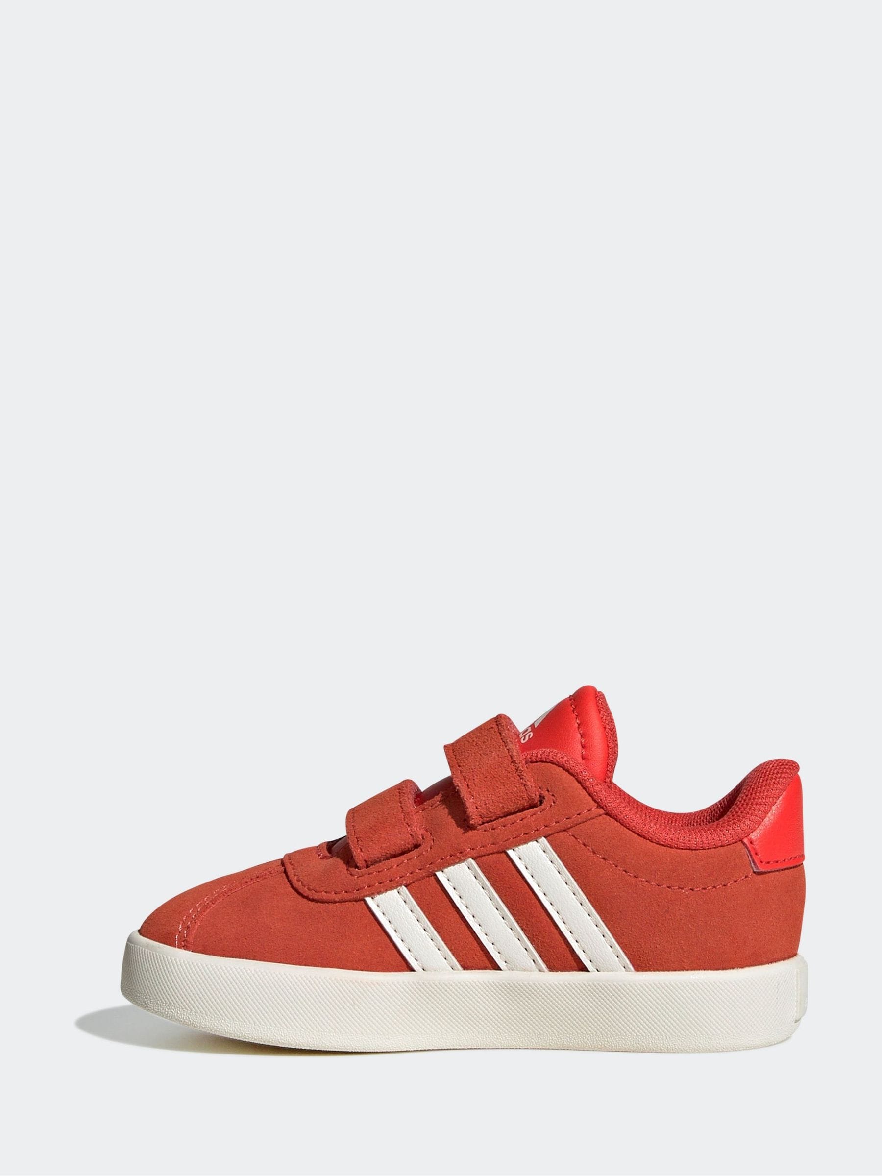 adidas Red VL Court 3.0 Hook and Loop Trainers