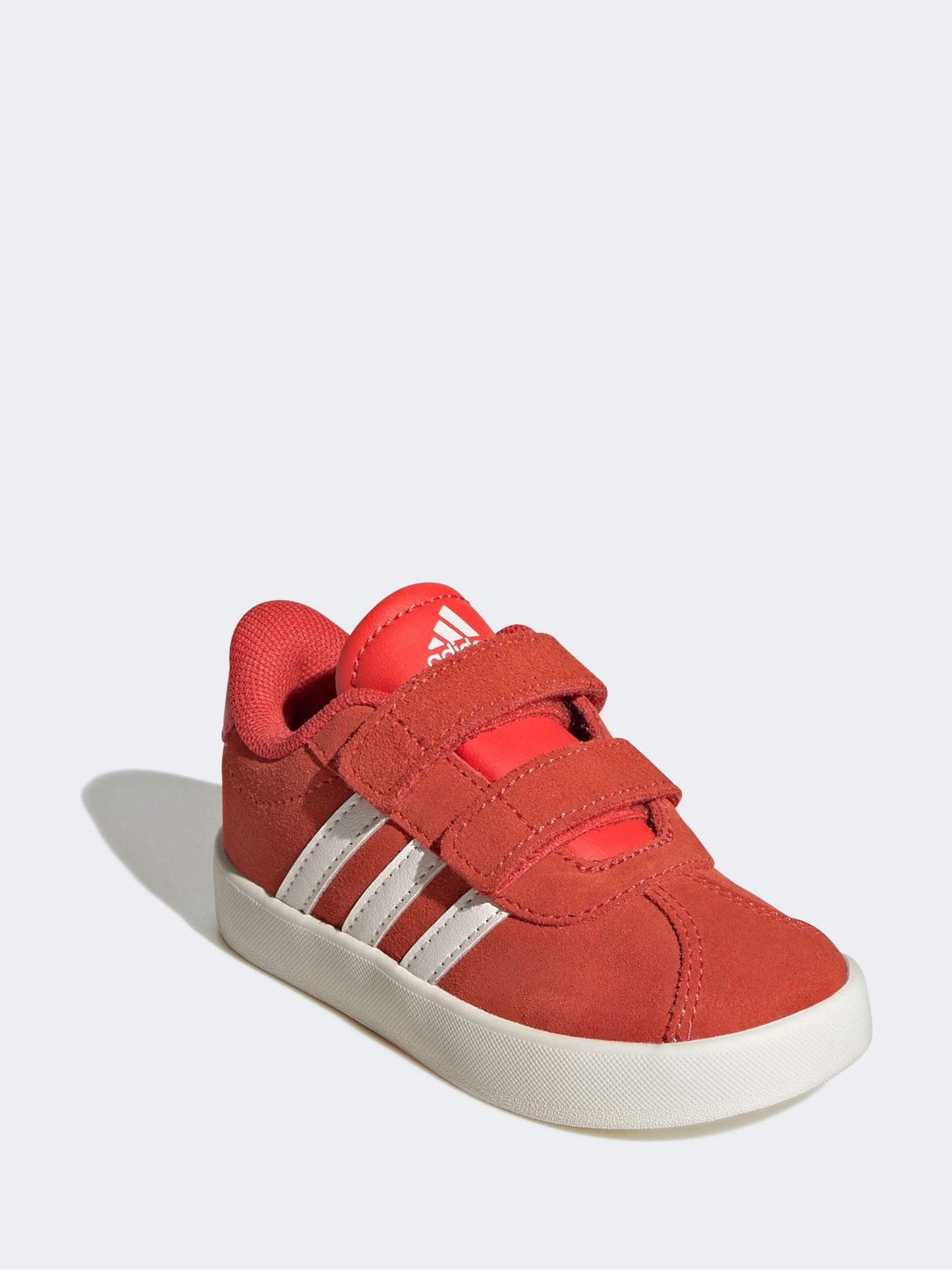 adidas Red VL Court 3.0 Hook and Loop Trainers