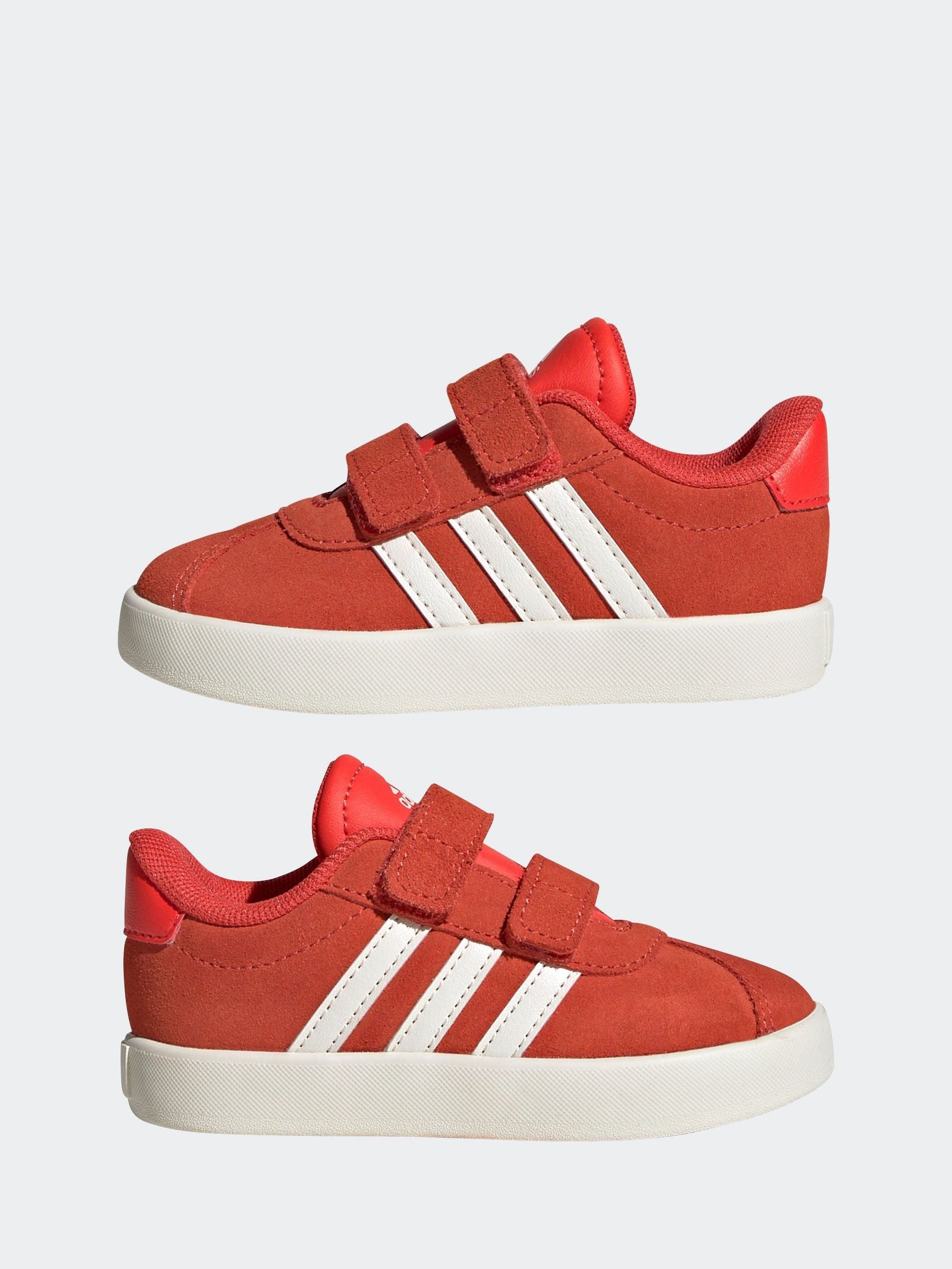 adidas Red VL Court 3.0 Hook and Loop Trainers