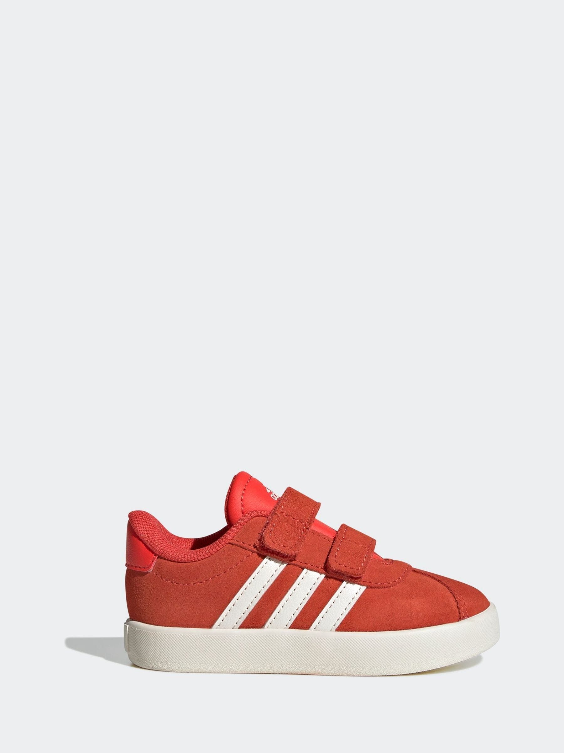 adidas Red VL Court 3.0 Hook and Loop Trainers