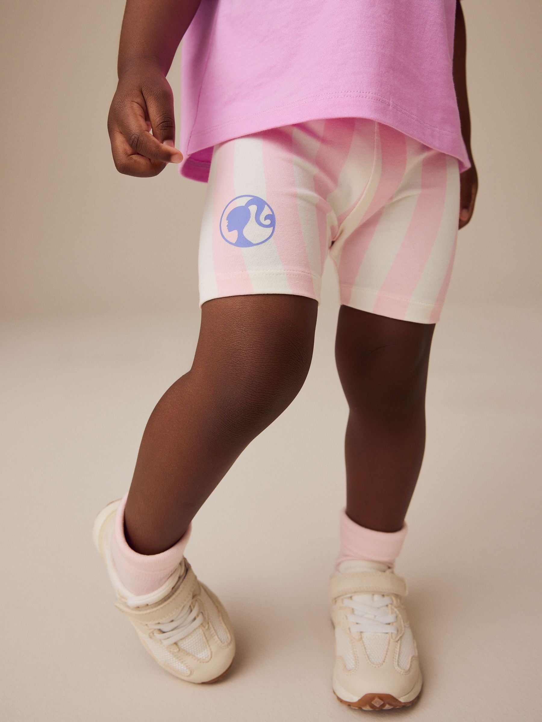 Lilac Purple Barbie Short Sleeve 100% Cotton T-Shirt and Cycle Shorts Set (3mths-7yrs)