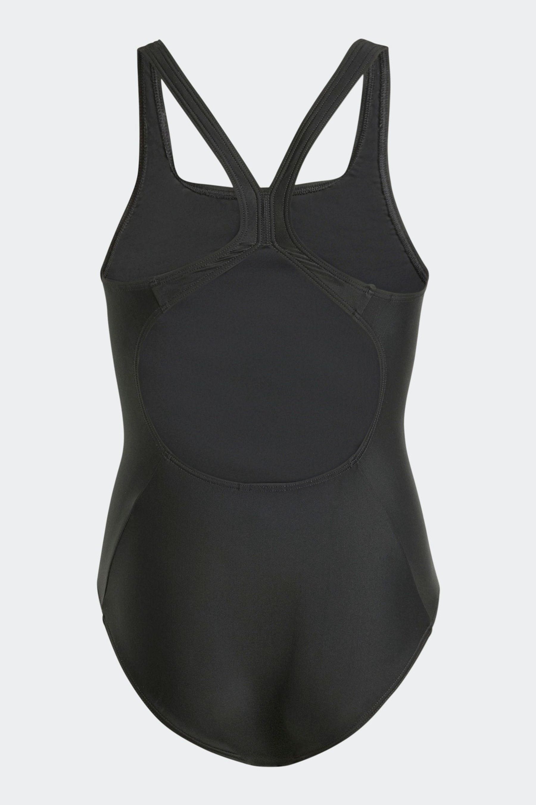 adidas Black 3 Stripe C Back Swimsuit