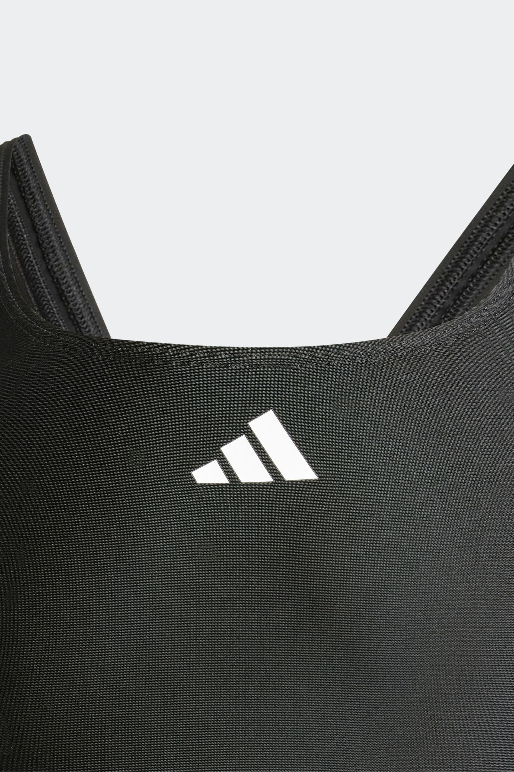 adidas Black 3 Stripe C Back Swimsuit