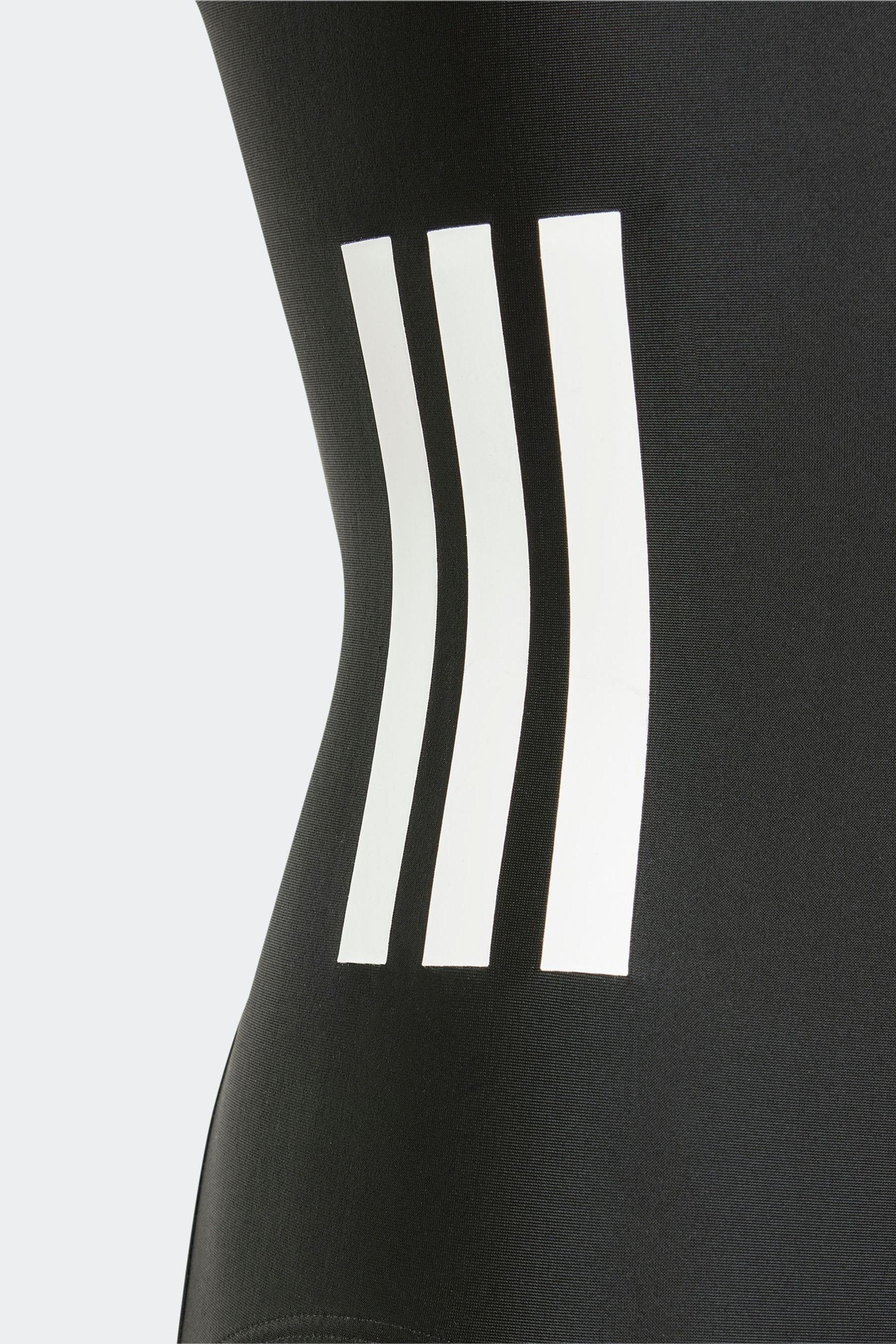 adidas Black 3 Stripe C Back Swimsuit