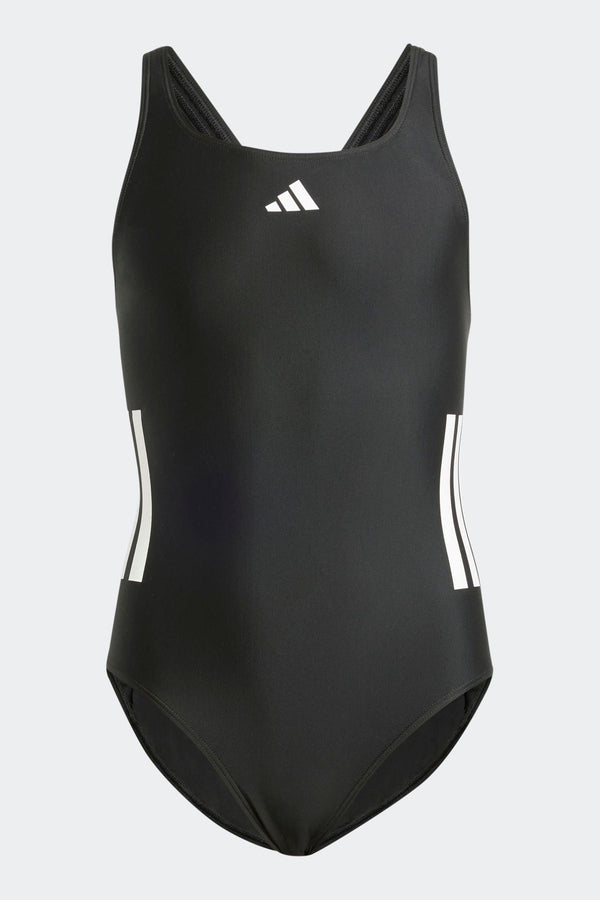 adidas Black 3 Stripe C Back Swimsuit