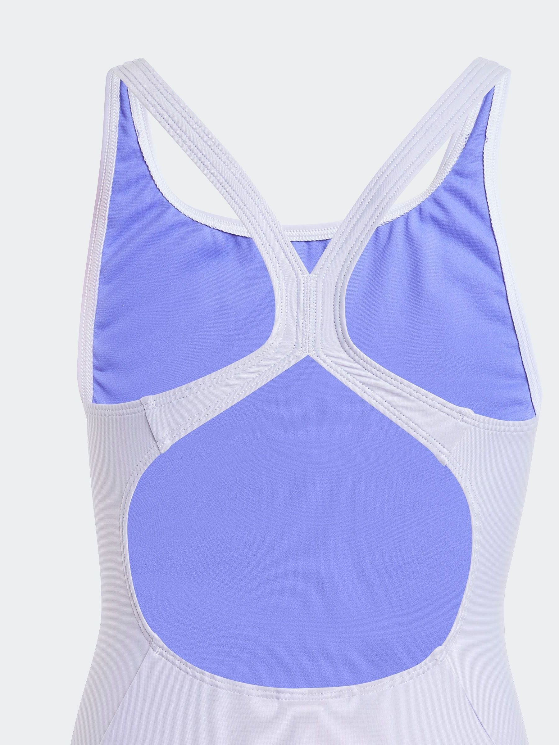 adidas Purple 3 Stripe C Back Swimsuit