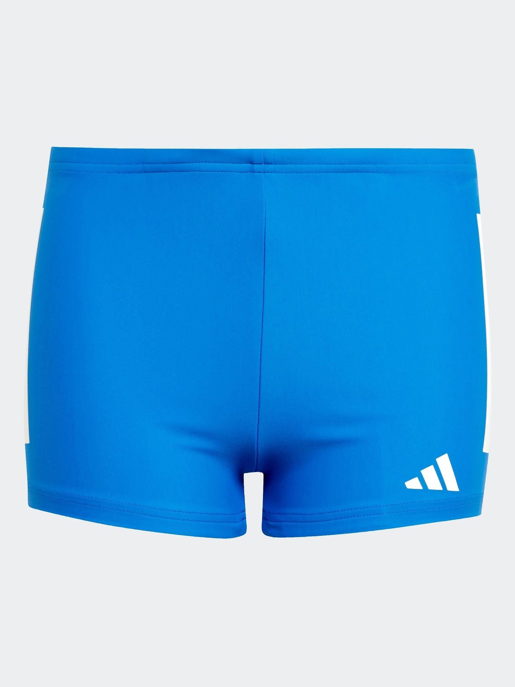 adidas Blue 3 Stripe Swim Shorts