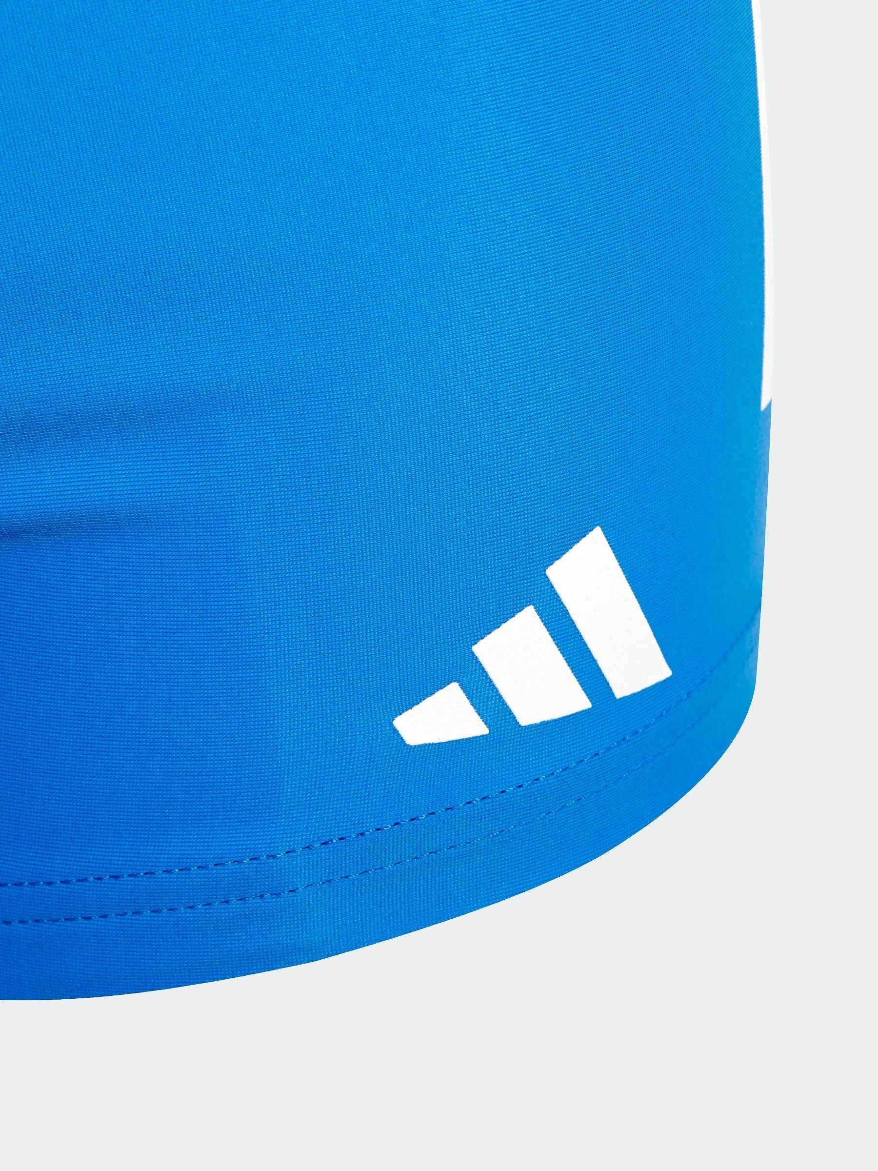 adidas Blue 3 Stripe Swim Shorts