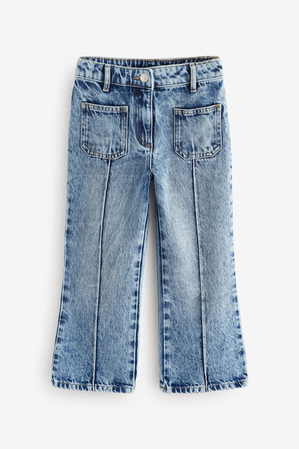 Mid Blue Denim Flare 100% Cotton Jeans (3-16yrs)