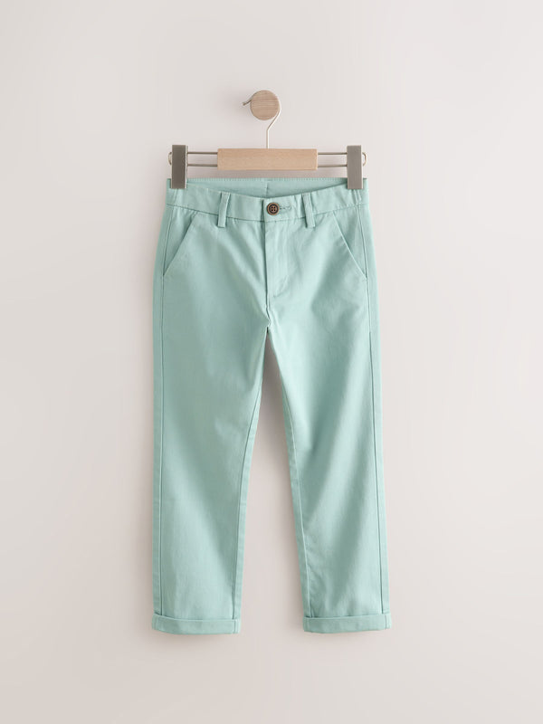 Light Mineral Green Regular Fit Stretch Chino Trousers (3-17yrs)