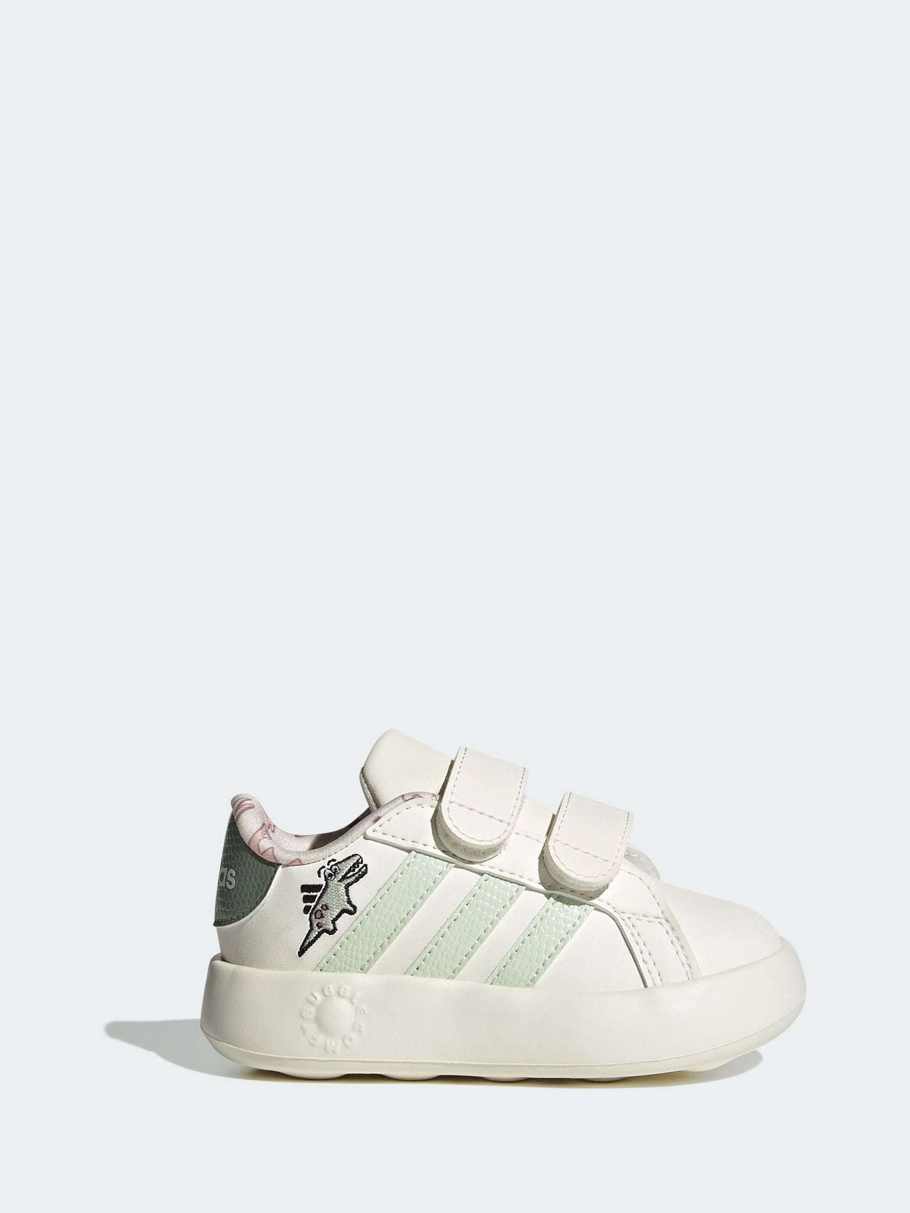 adidas White Grand Court Dino Print Trainers