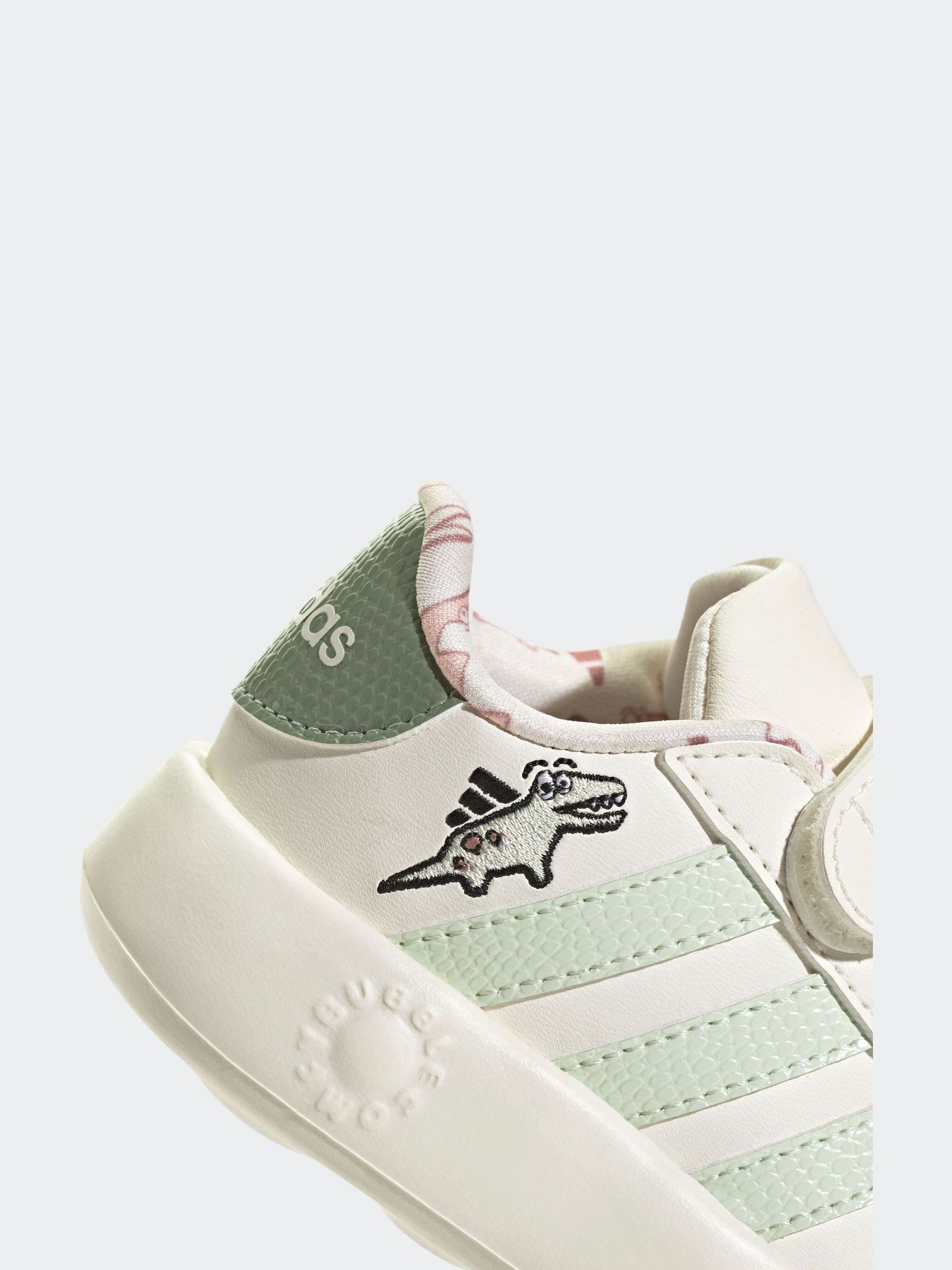 adidas White Grand Court Dino Print Trainers