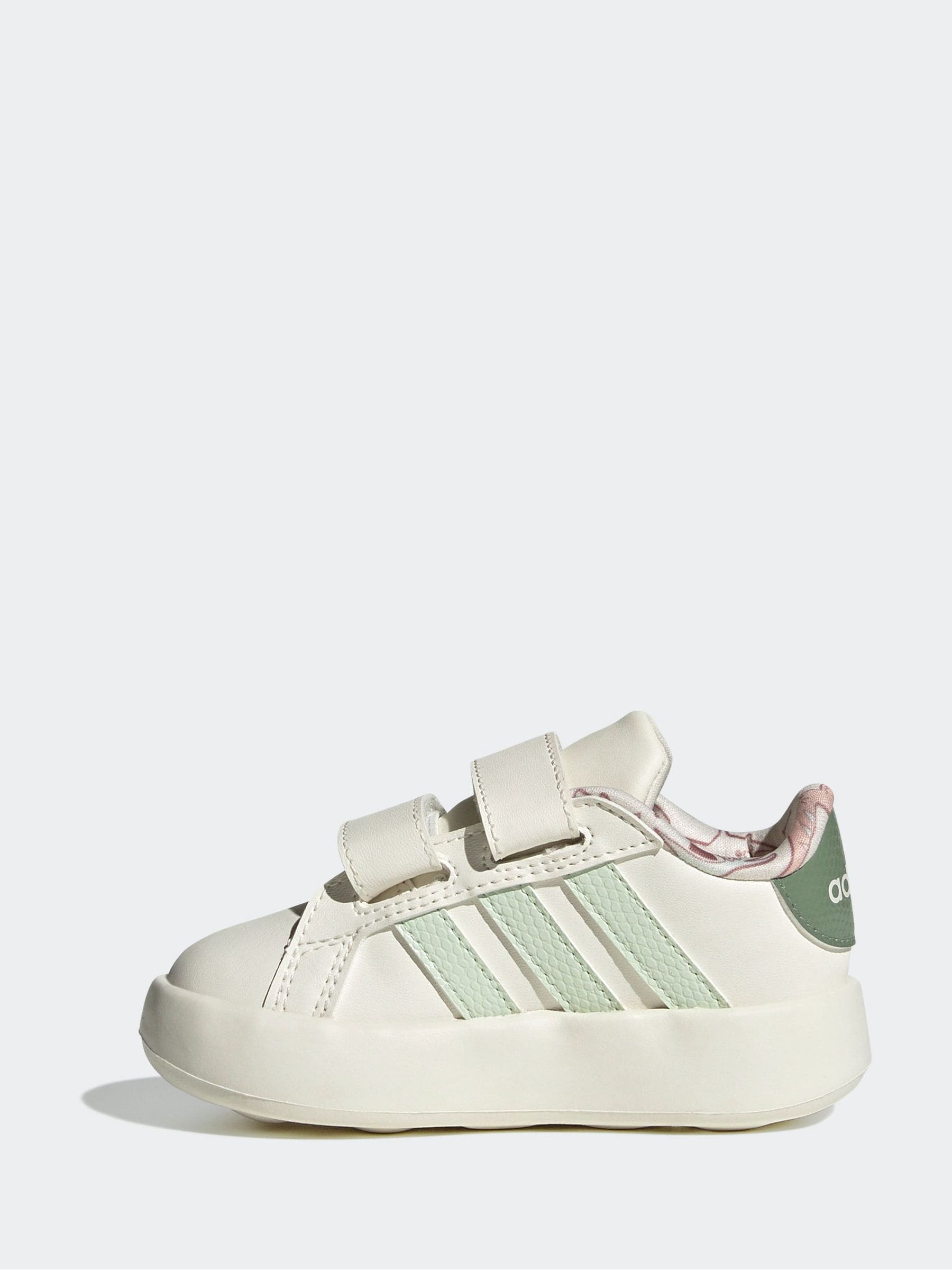 adidas White Grand Court Dino Print Trainers