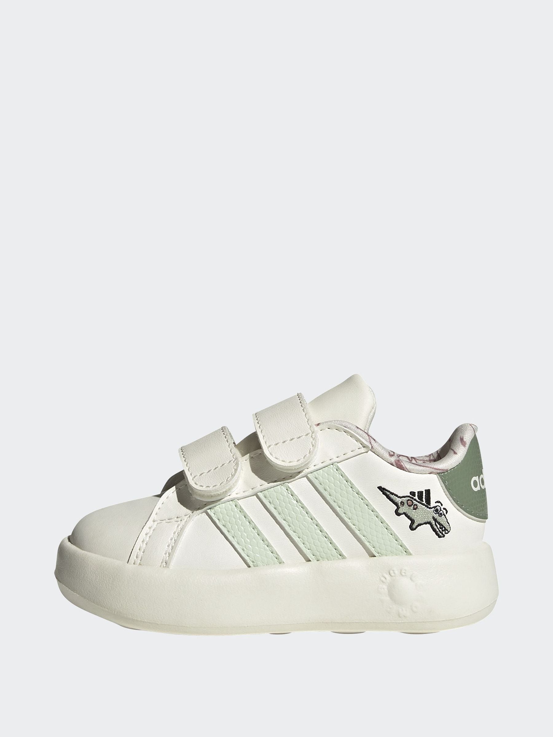 adidas White Grand Court Dino Print Trainers