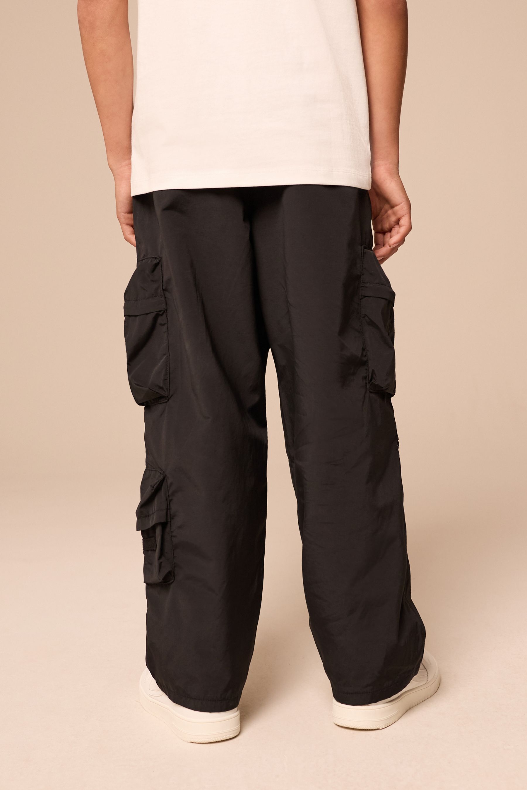 Black Baggy Pocket Cargo Trousers (3-16yrs)