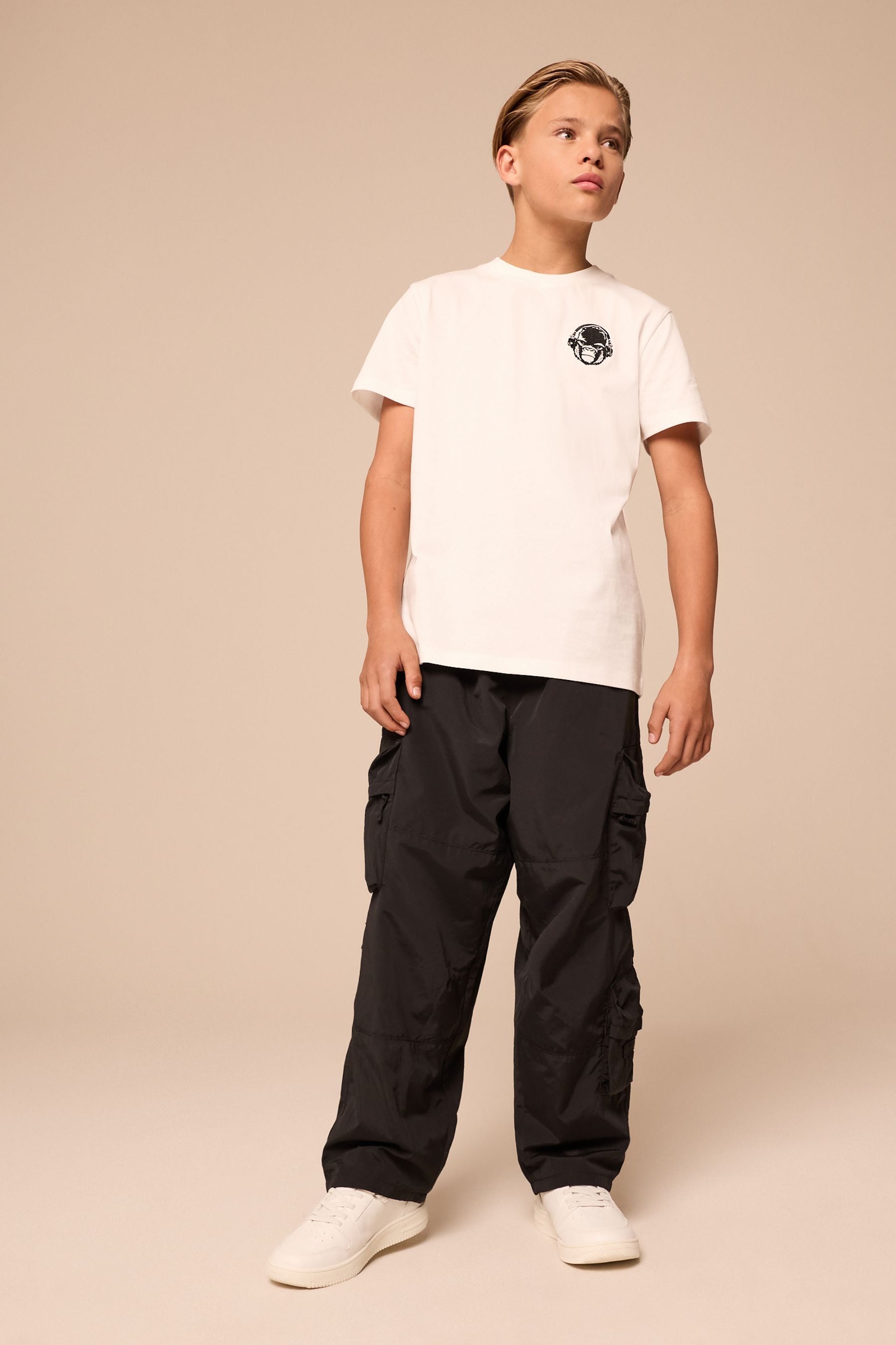 Black Baggy Pocket Cargo Trousers (3-16yrs)