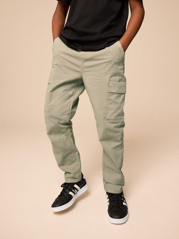 Neutral Tapered Leg Cargo Trousers (3-16yrs)