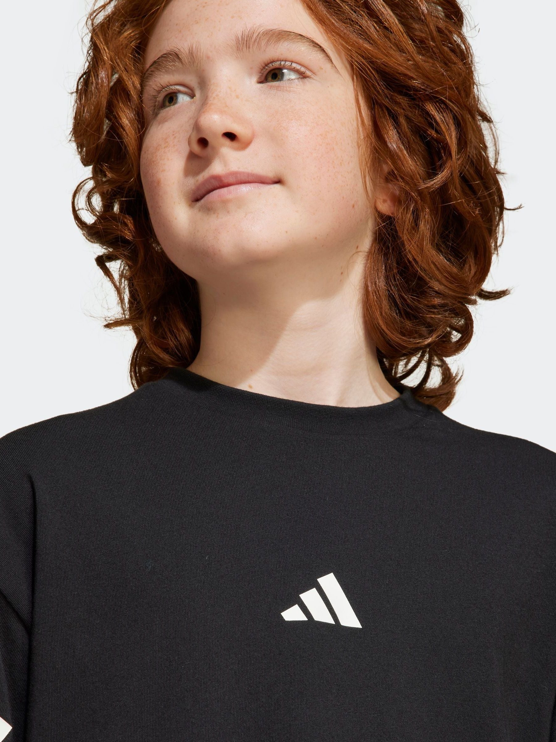 adidas Black 3 Stripes 100% Cotton T-Shirt