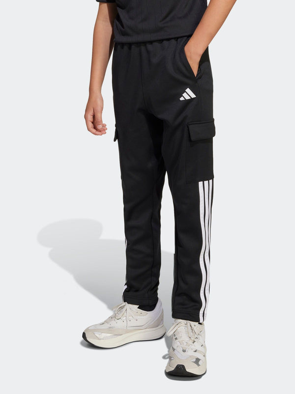 adidas Black 3 Stripe Cargo Joggers