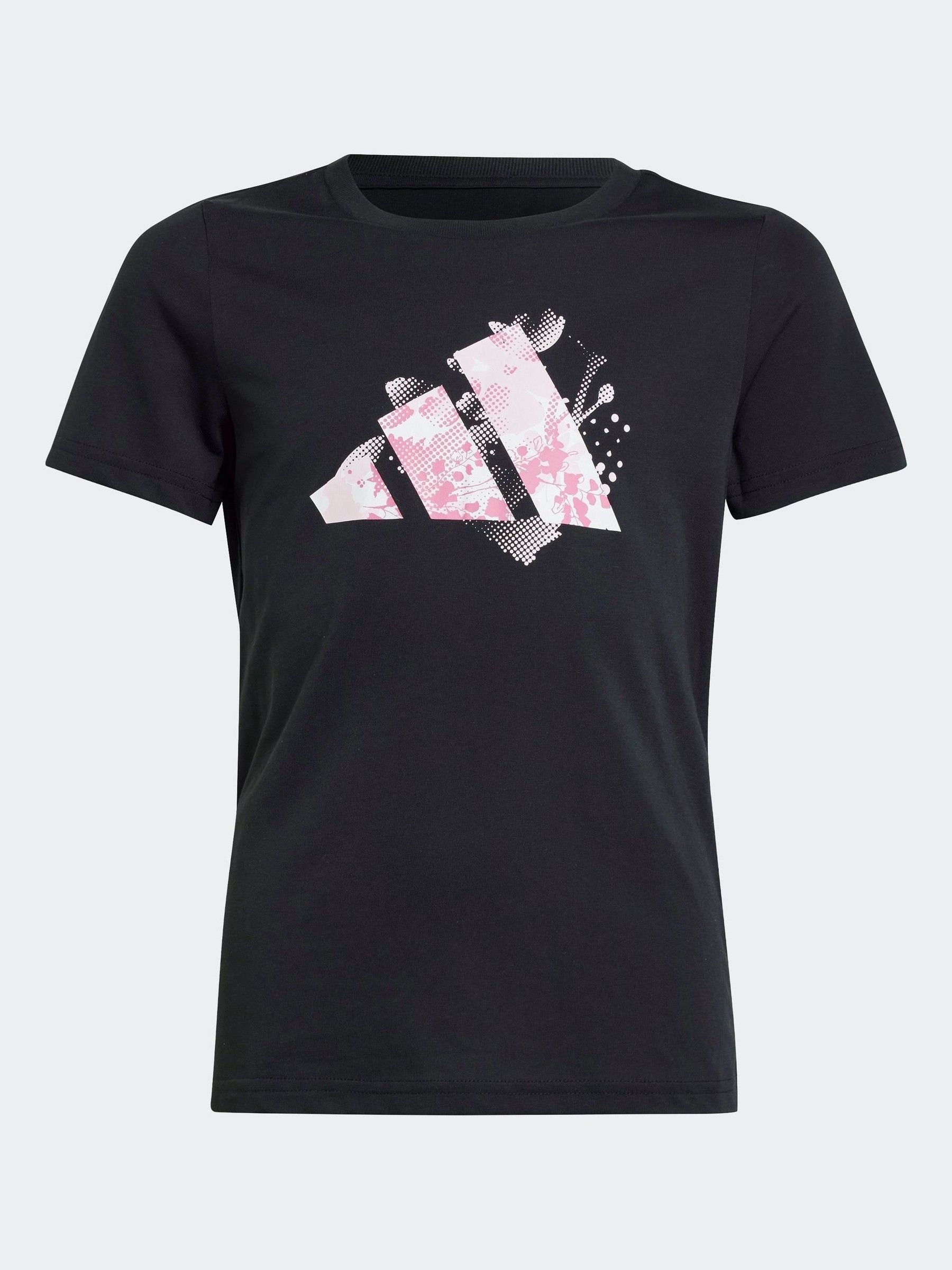 adidas Black Flower Print Training Graphic T-Shirt