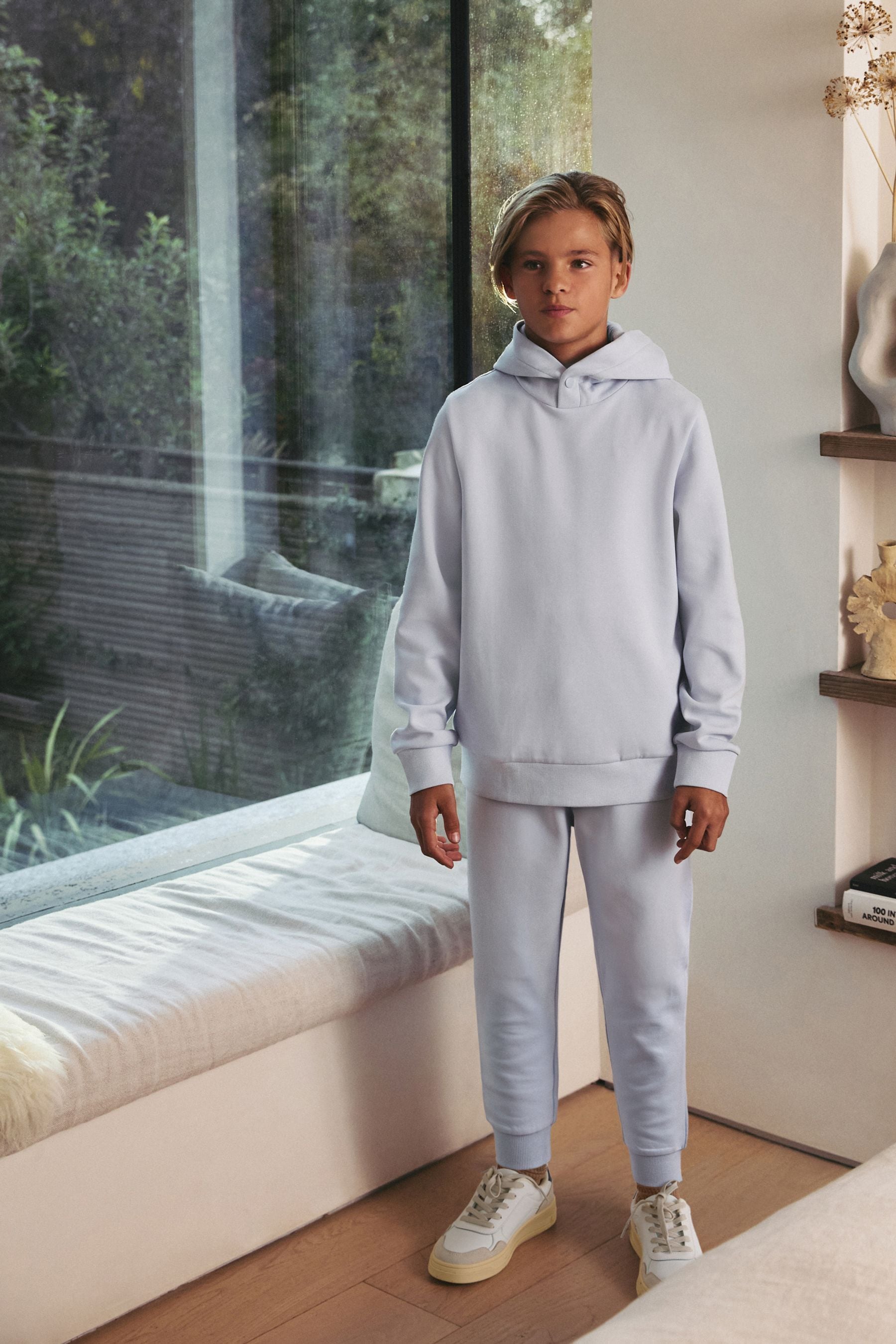 Blue Smart Popper Neck Hoodie and Joggers Set (3-16yrs)