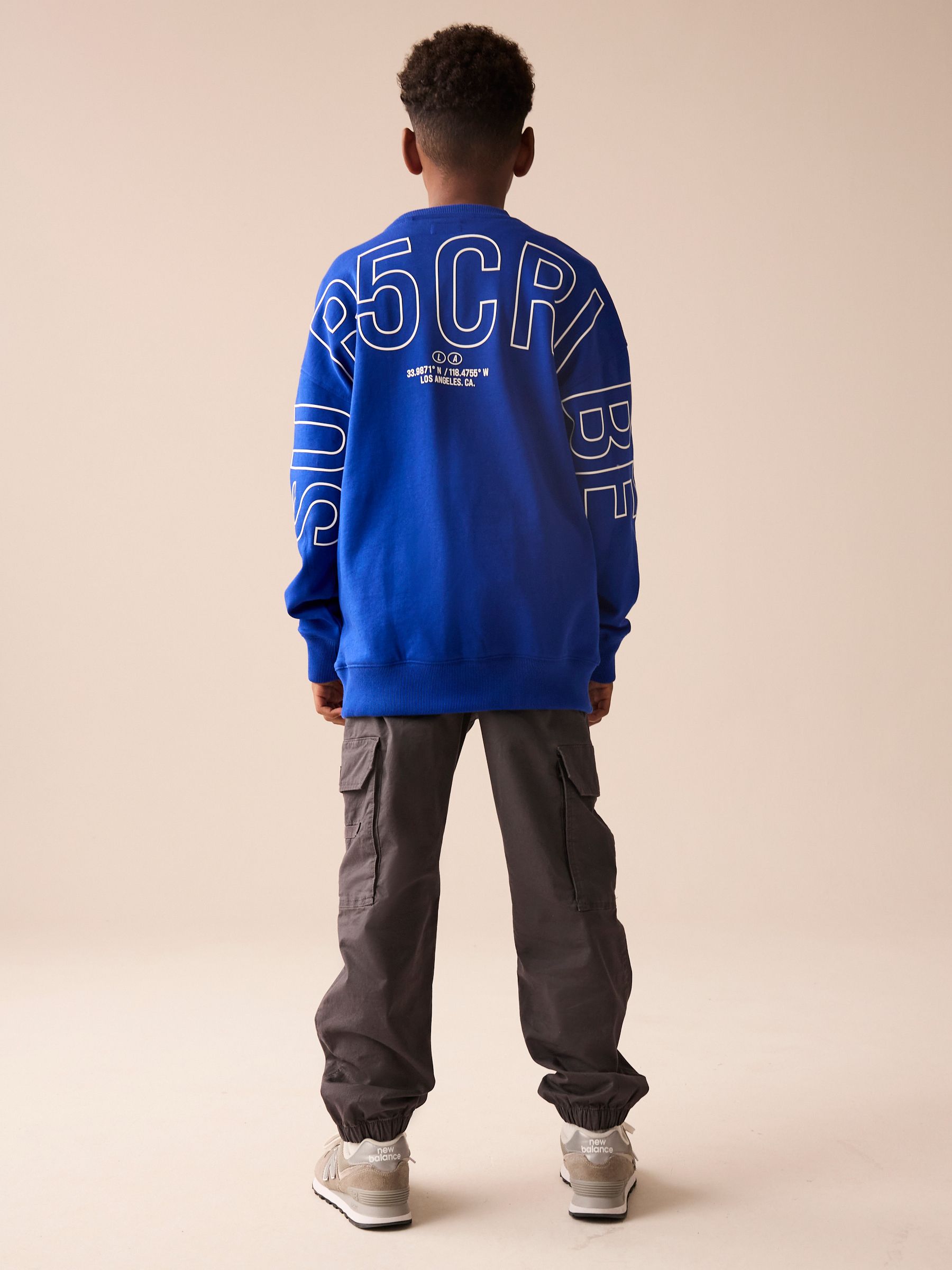 Cobalt Blue Subscribe Back Print Crew Neck Sweatshirt (3-16yrs)