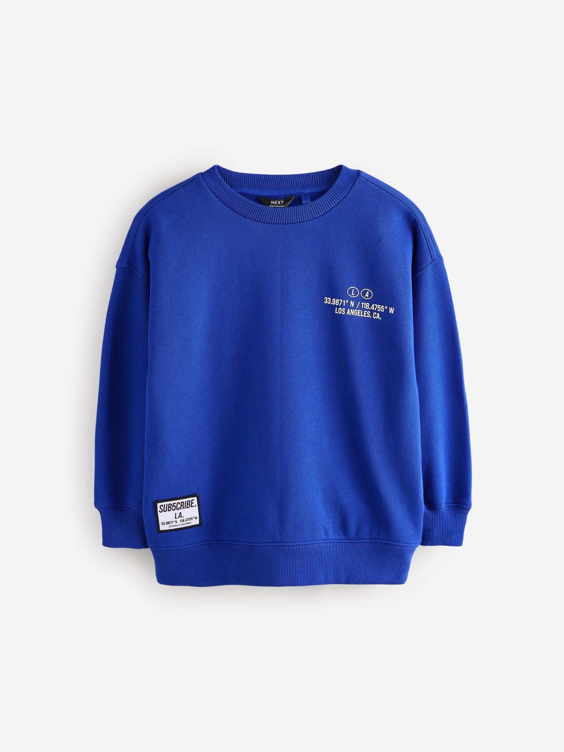 Cobalt Blue Subscribe Back Print Crew Neck Sweatshirt (3-16yrs)