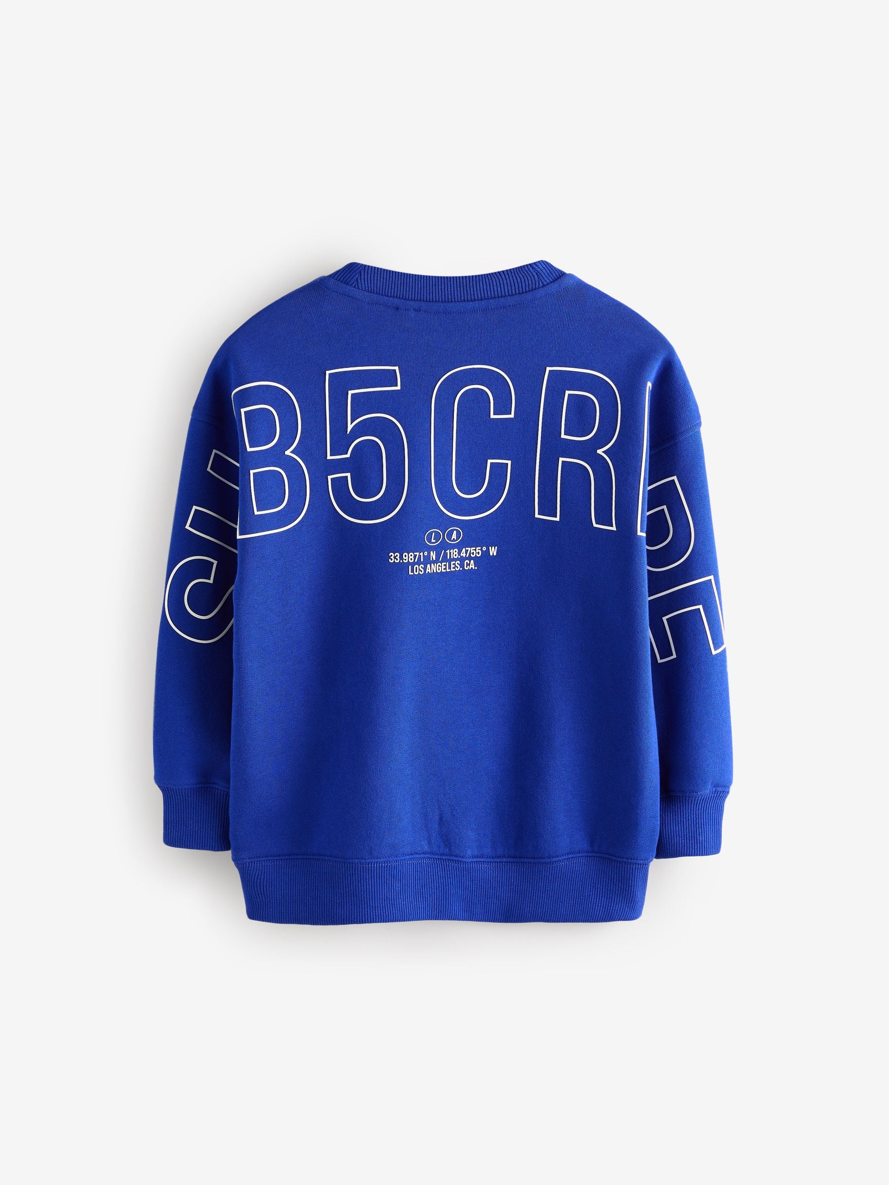 Cobalt Blue Subscribe Back Print Crew Neck Sweatshirt (3-16yrs)