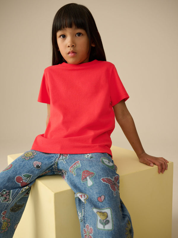 Red 100% Cotton T-Shirt (3-16yrs)