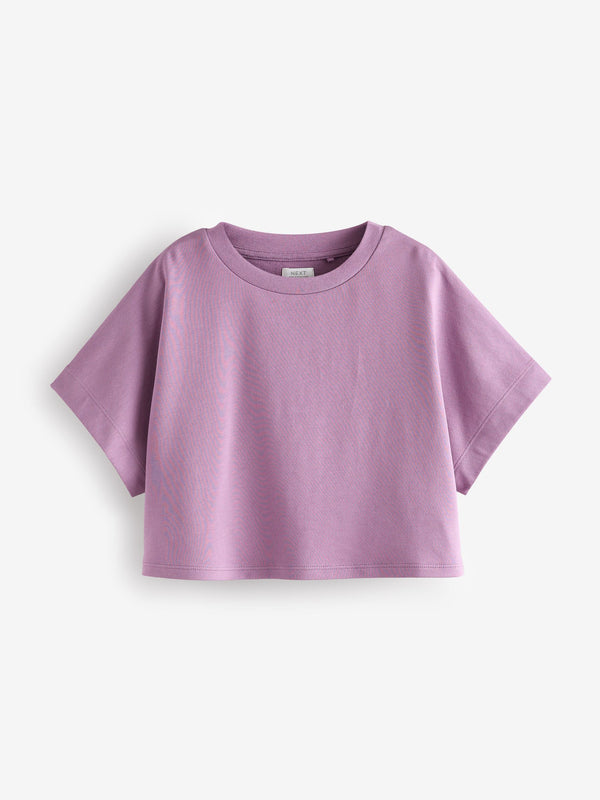 Purple 100% Cotton Boxy T-Shirt (3-16yrs)