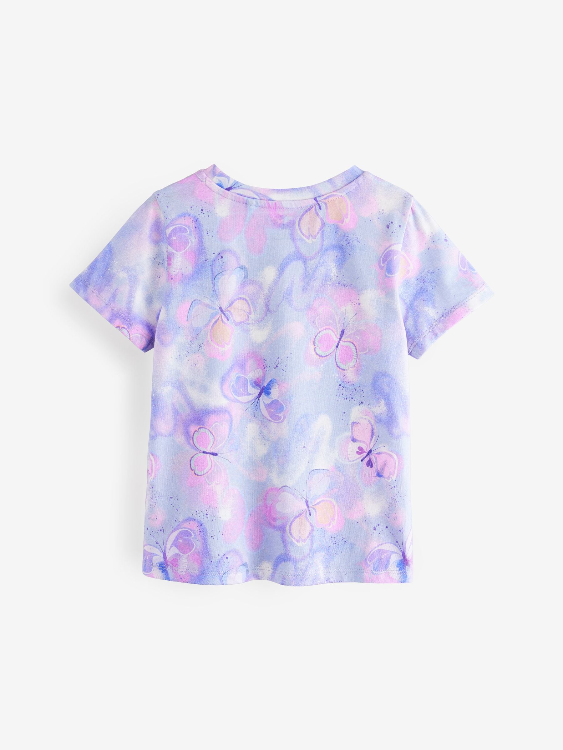 Lilac Purple Butterfly 100% Cotton T-Shirt (3-16yrs)