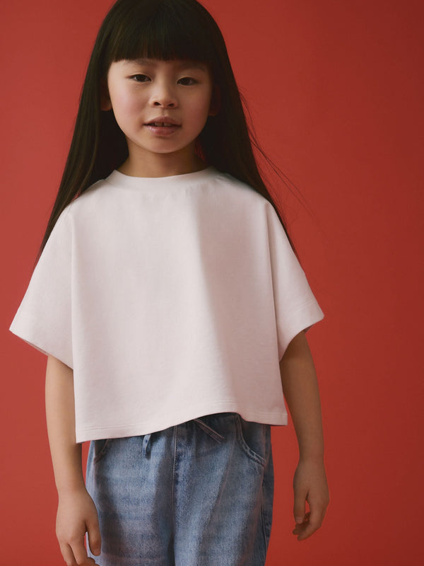 White 100% Cotton Boxy T-Shirt (3-16yrs)