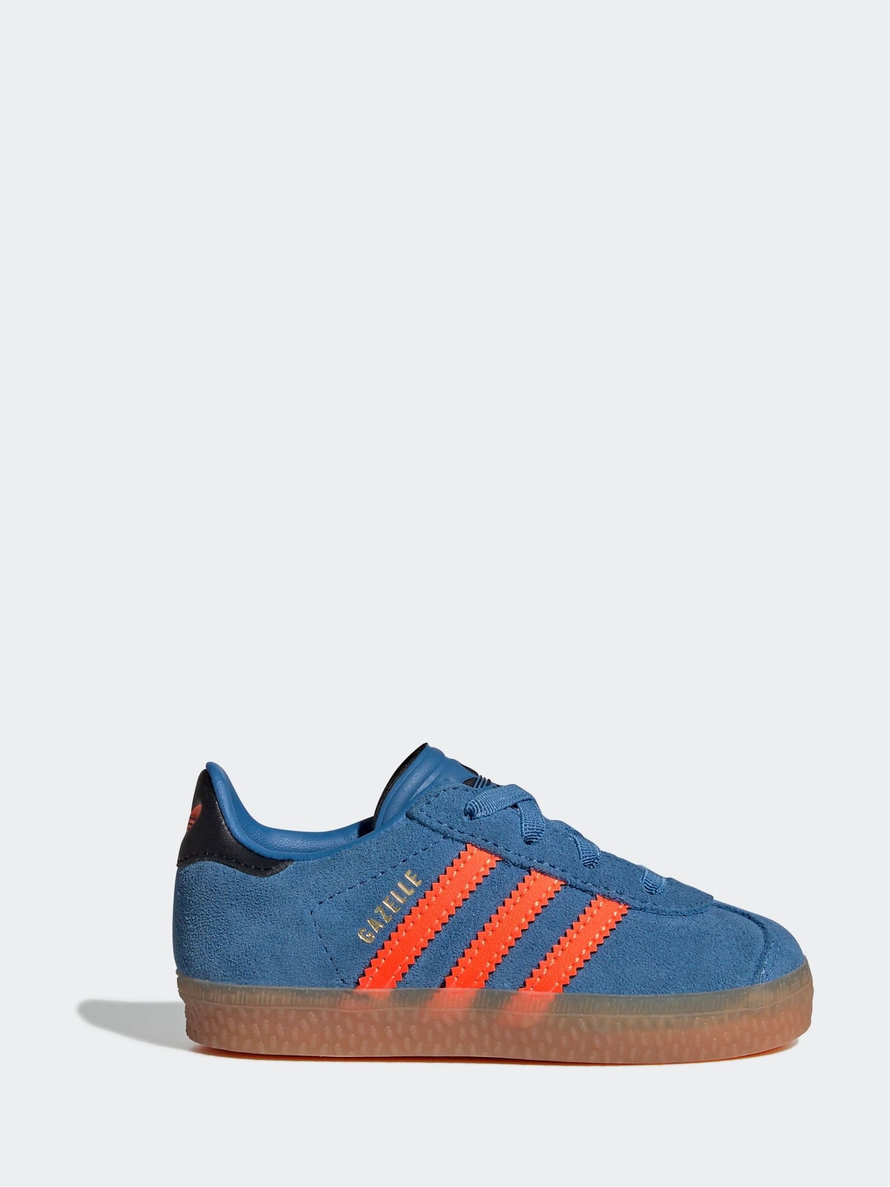 Adidas Oringnal Blue Gazelle Elastic Lace Trainers