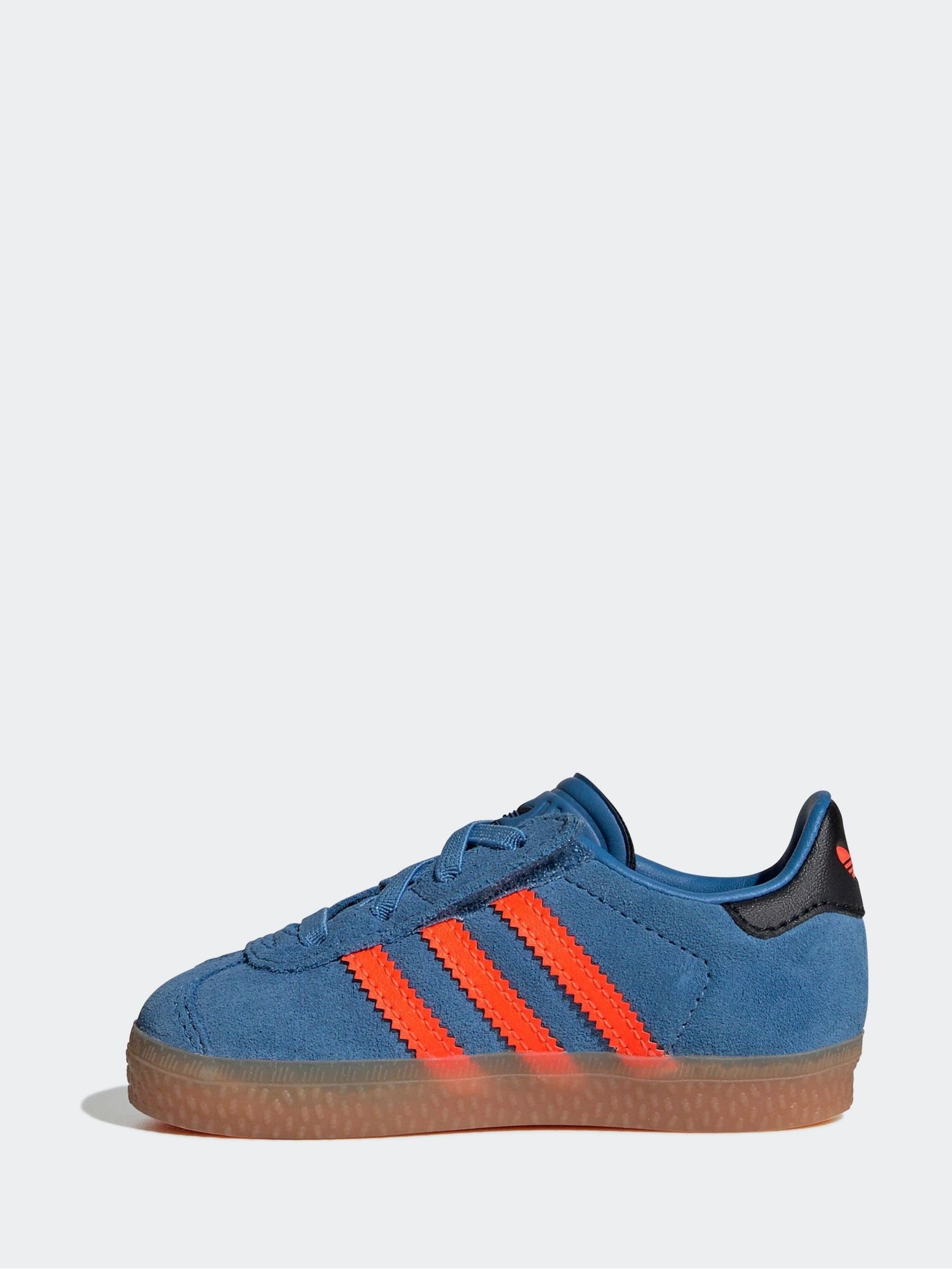 Adidas Oringnal Blue Gazelle Elastic Lace Trainers