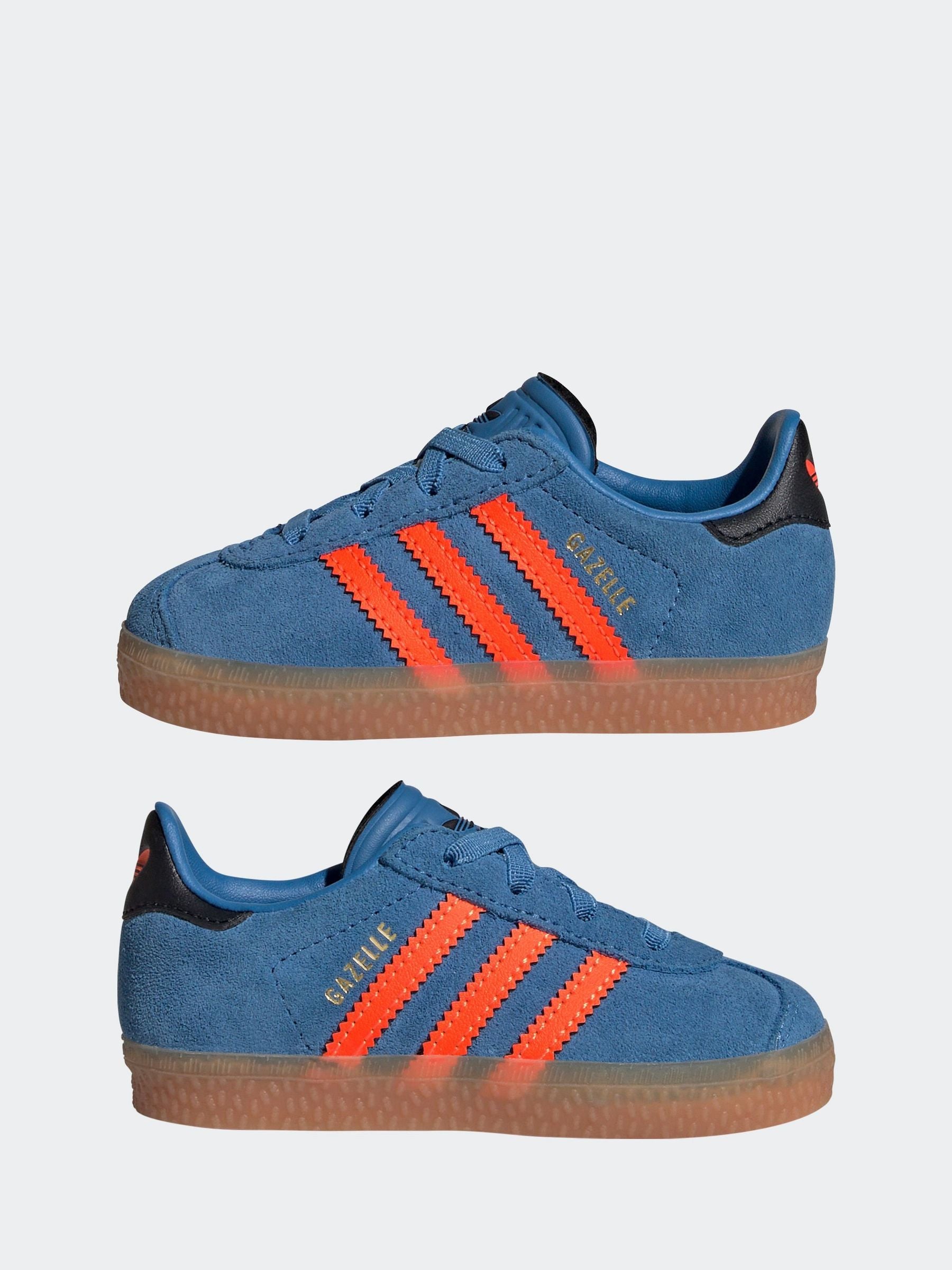 Adidas Oringnal Blue Gazelle Elastic Lace Trainers