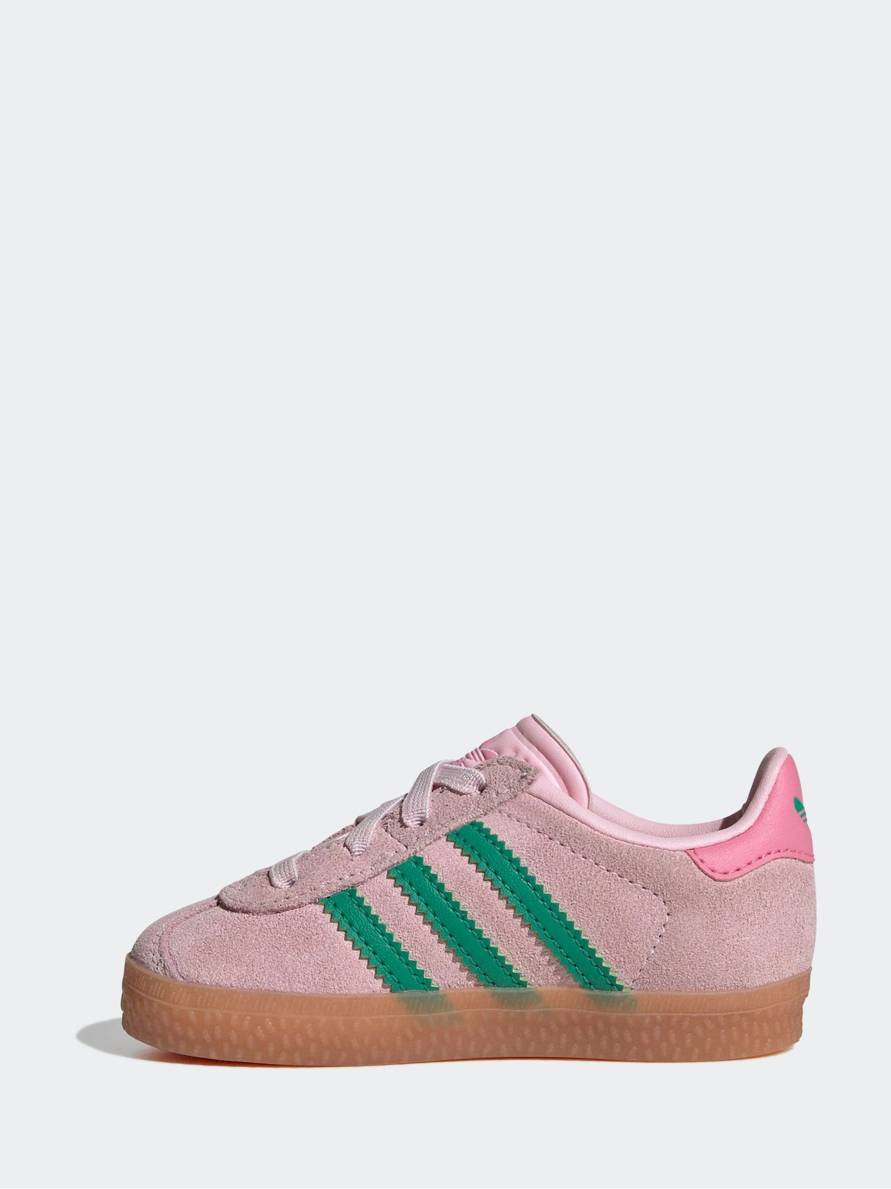 Adidas Oringnal Pink Gazelle Elastic Lace Trainers