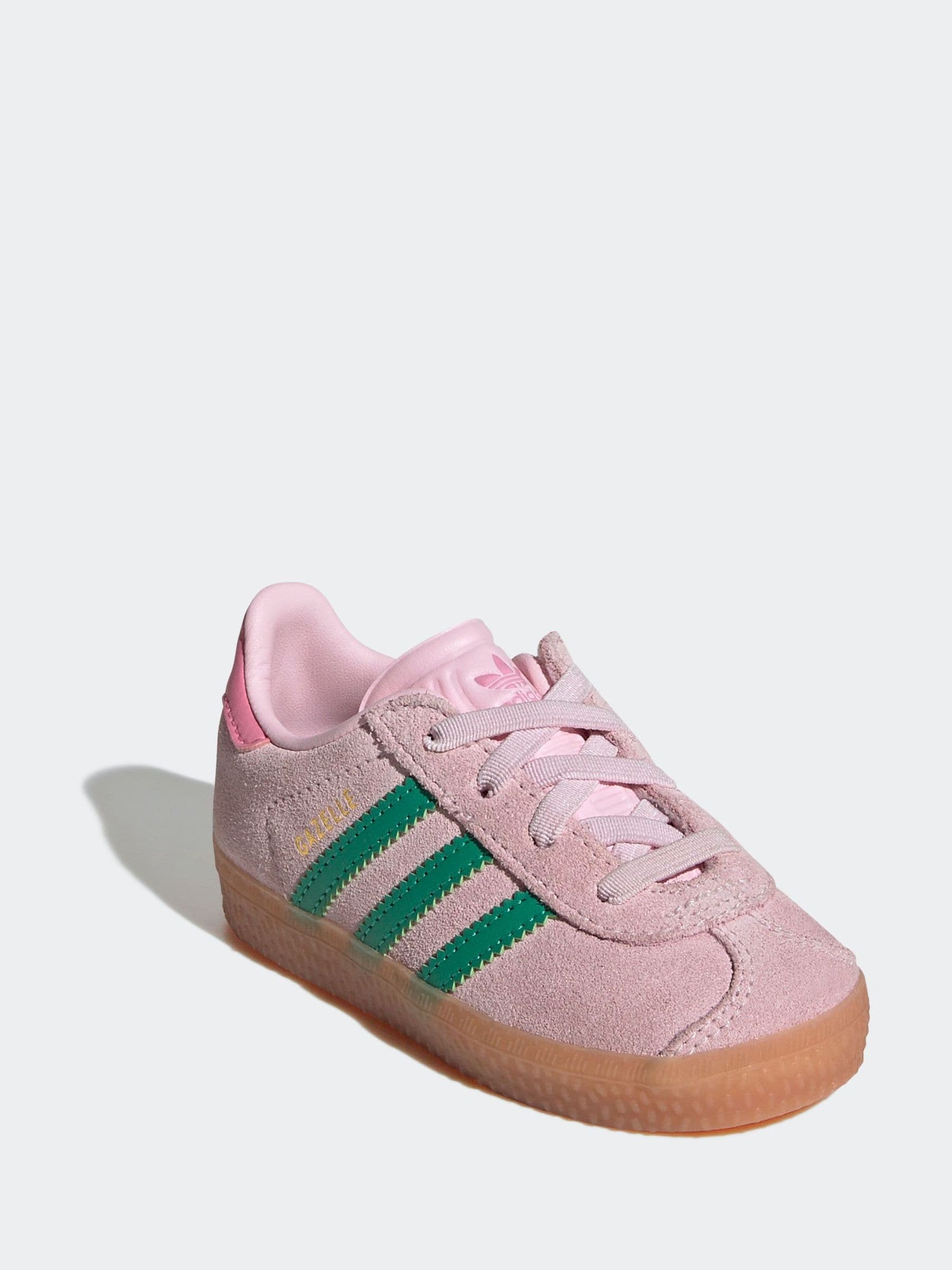 Adidas Oringnal Pink Gazelle Elastic Lace Trainers