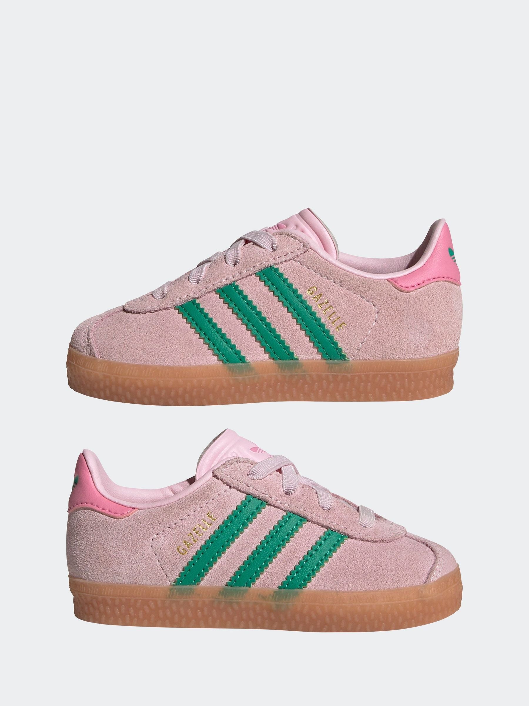 Adidas Oringnal Pink Gazelle Elastic Lace Trainers