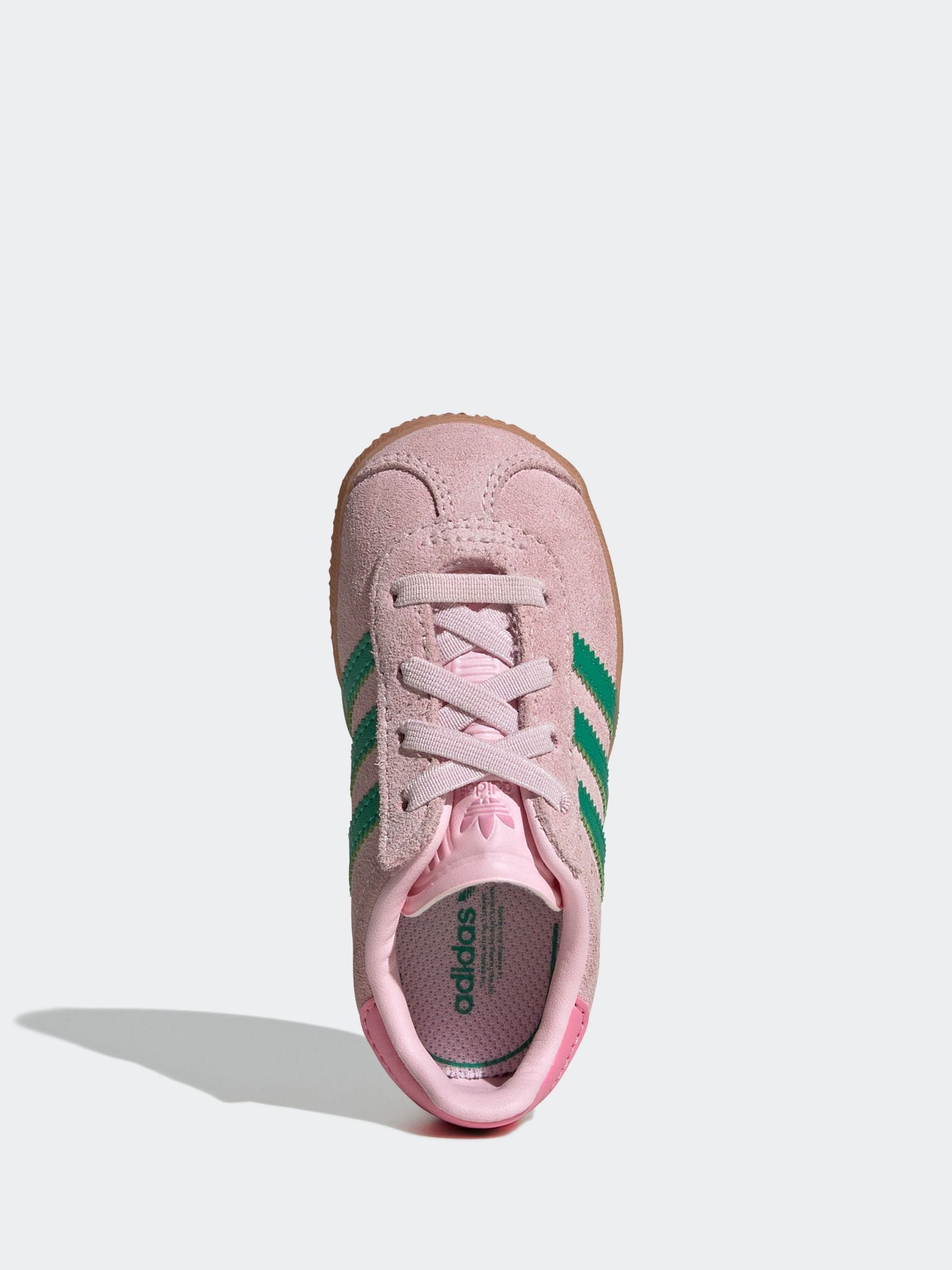 Adidas Oringnal Pink Gazelle Elastic Lace Trainers