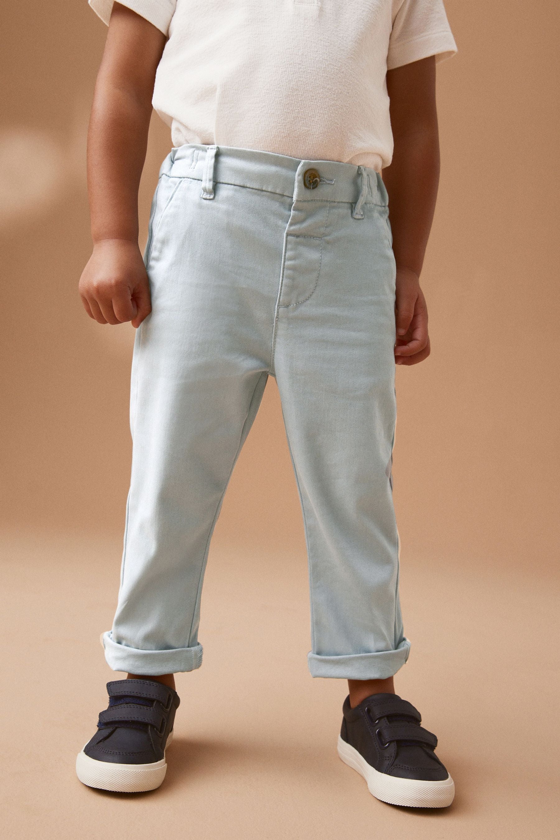 Grey Blue Stretch Chinos Trousers (3mths-7yrs)