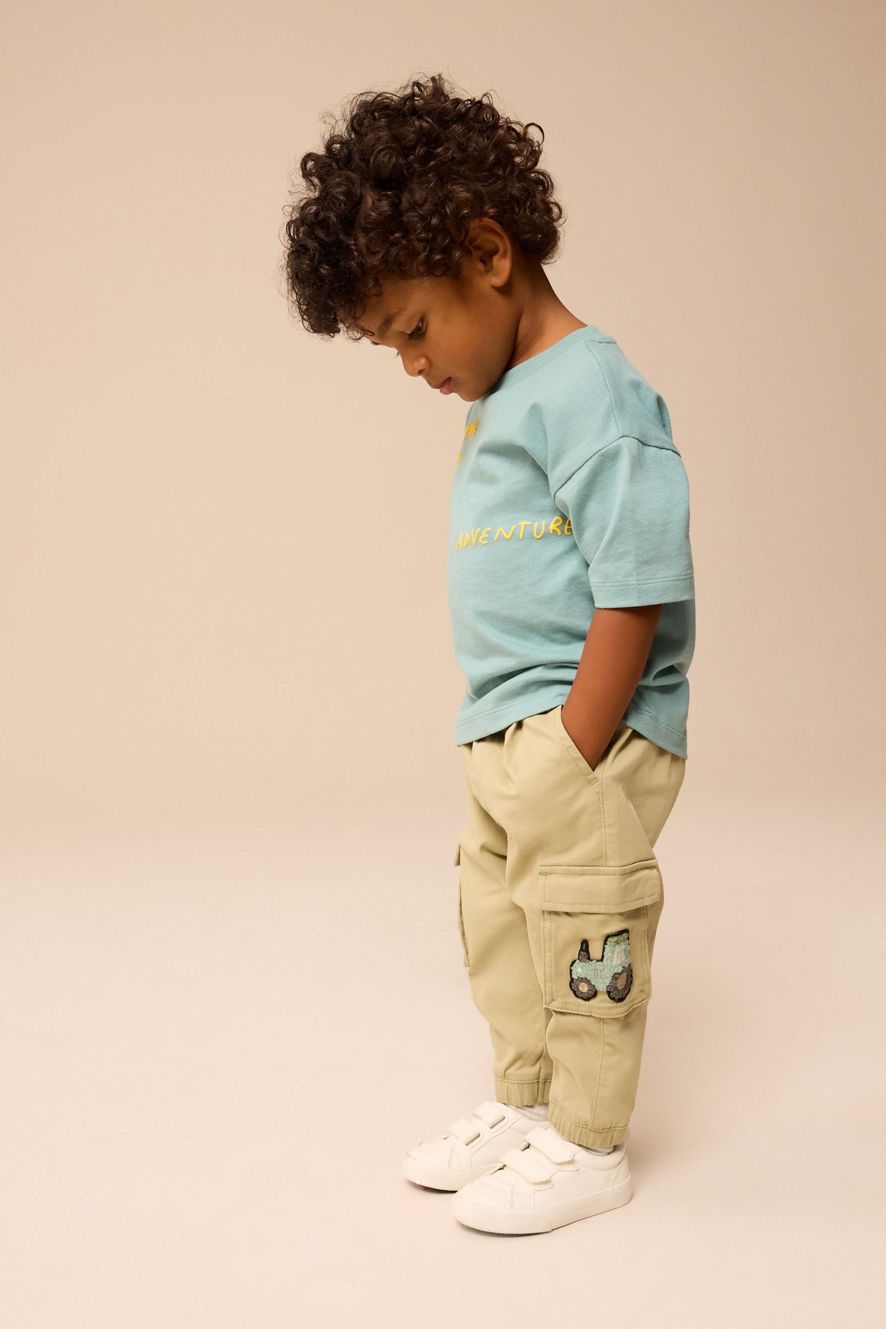 Sage Green Tractor Cargo Trousers (3mths-7yrs)