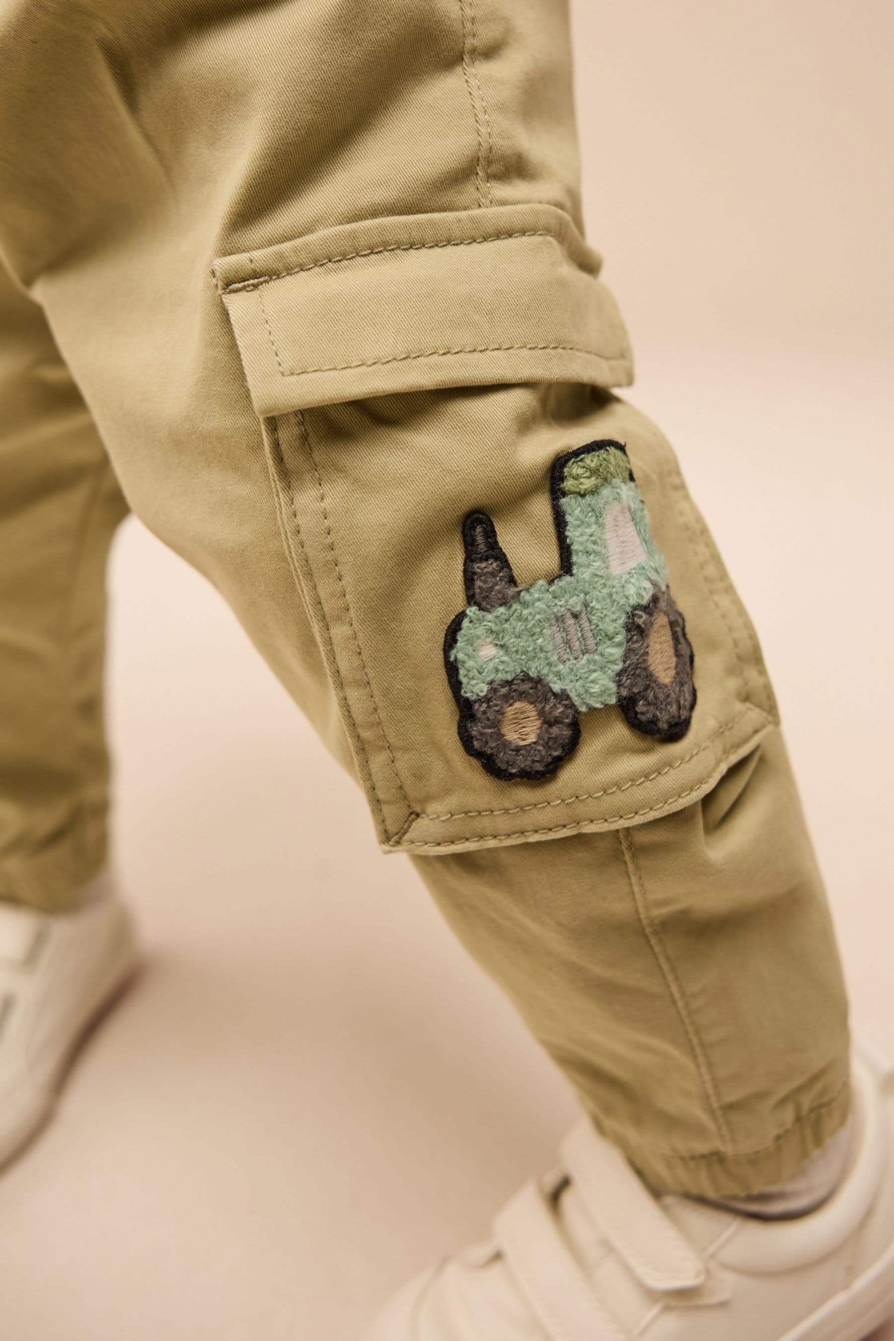 Sage Green Tractor Cargo Trousers (3mths-7yrs)