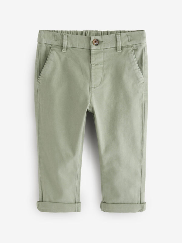 Sage Green Stretch Chinos Trousers (3mths-7yrs)