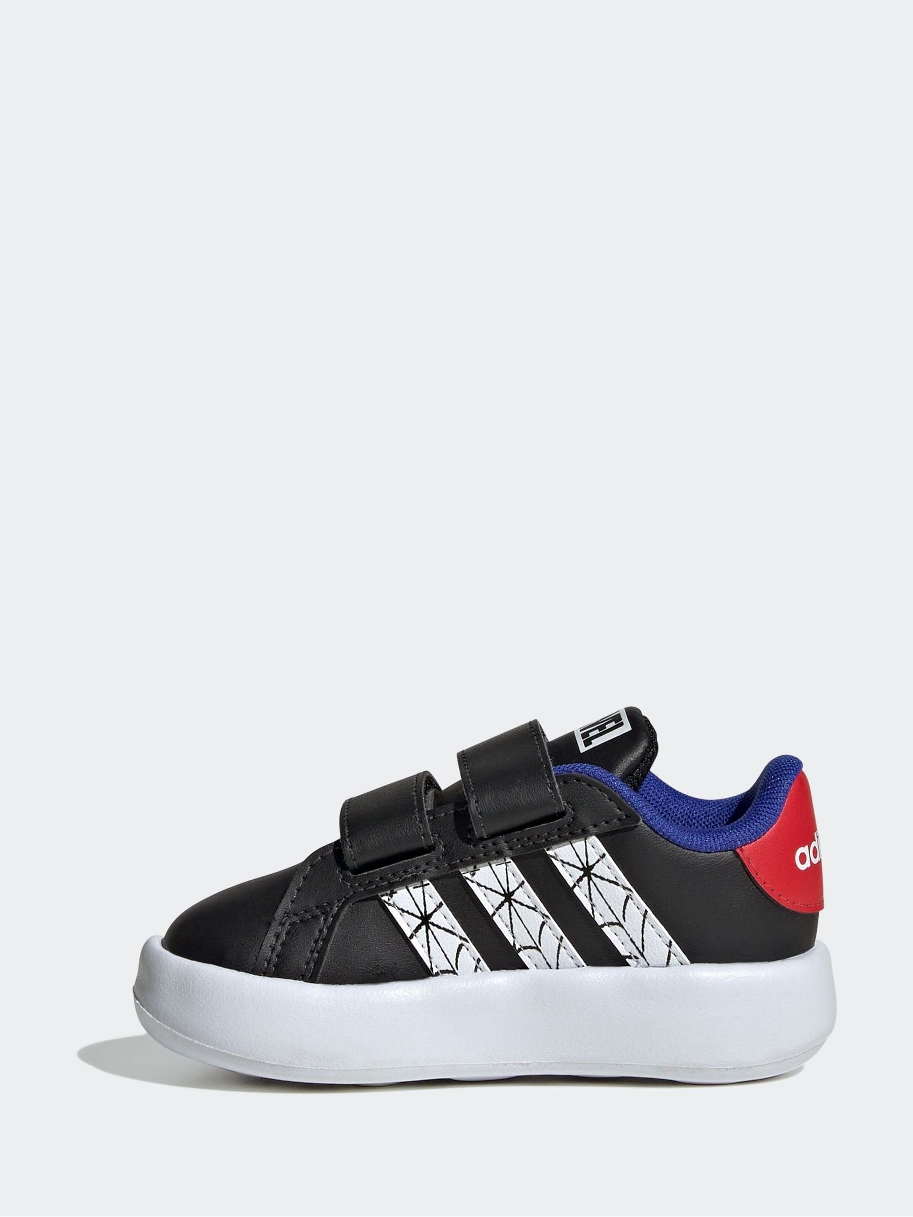 adidas Charcoal Black Marvel's Spider-Man Grand Court Trainers