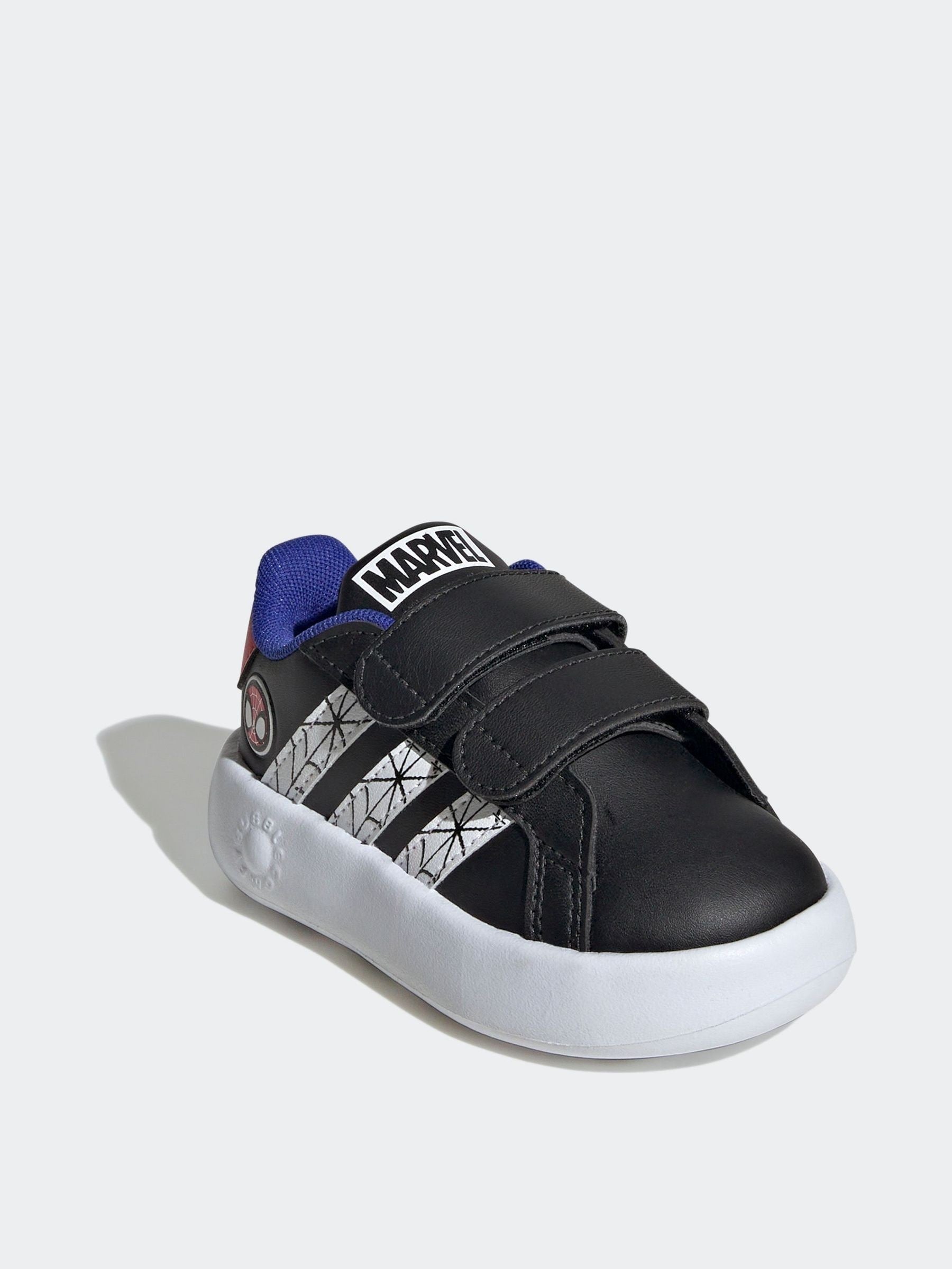 adidas Charcoal Black Marvel's Spider-Man Grand Court Trainers