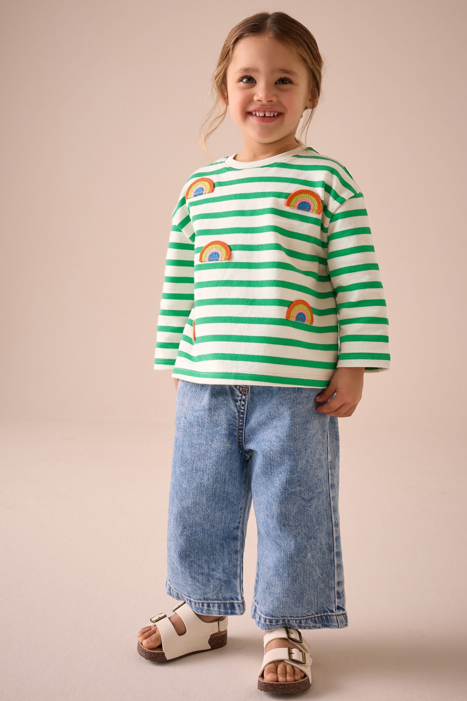 Green Rainbow Long Sleeve T-Shirt (3mths-7yrs)