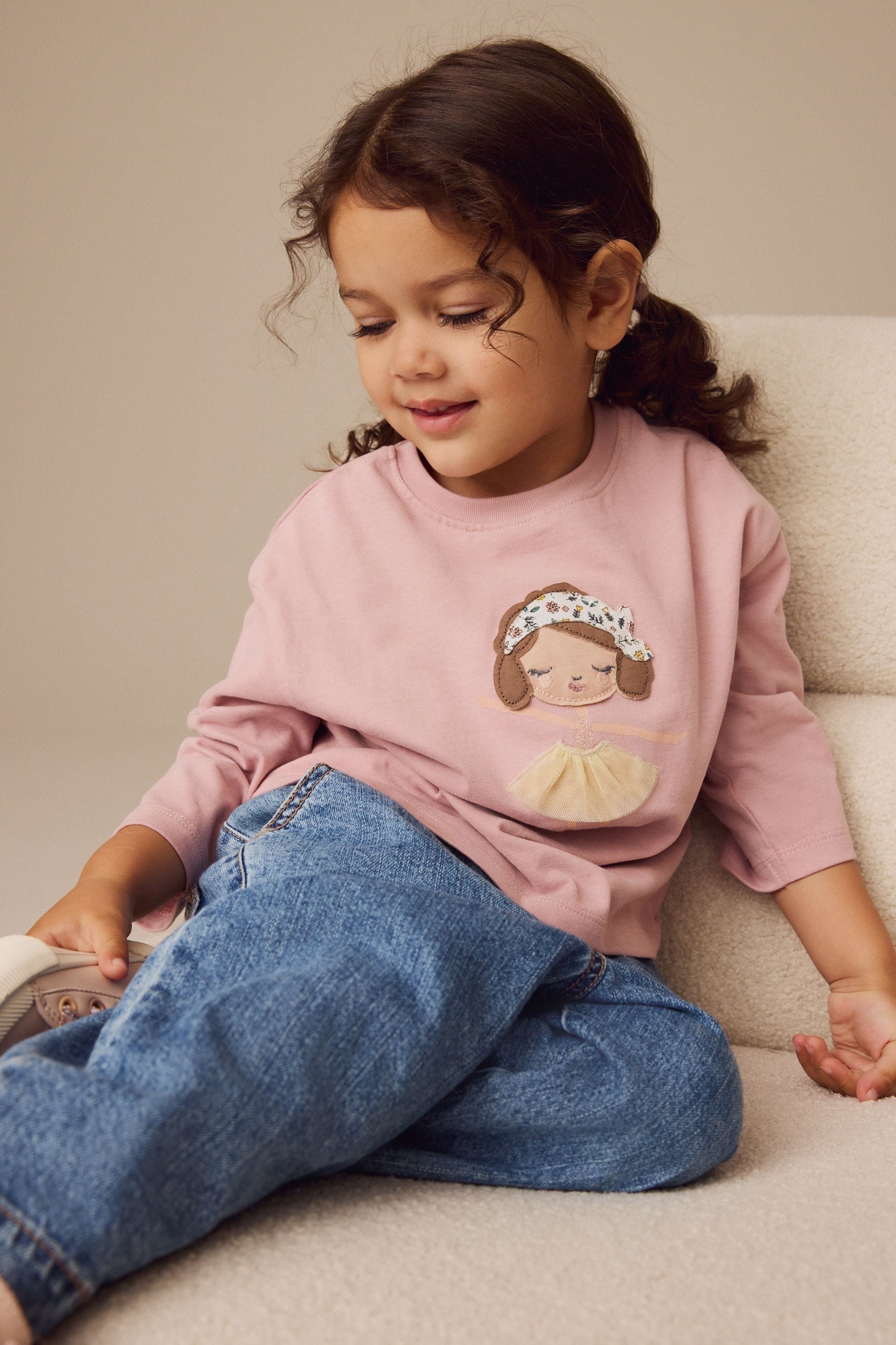 Pink Ballerina Long Sleeve T-Shirt (3mths-7yrs)