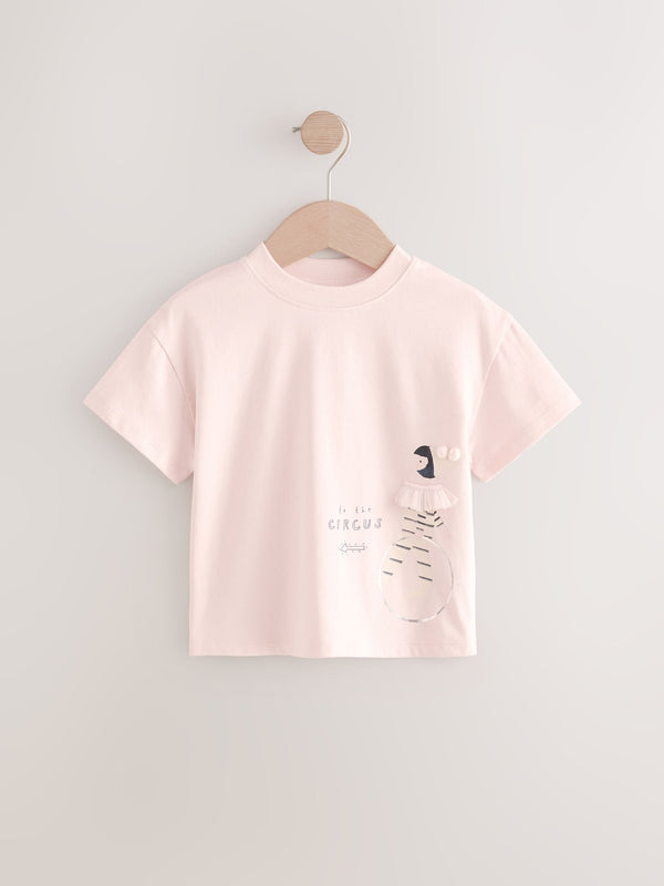 Pale Pink Circus Girl Short Sleeve 100% Cotton T-Shirt (3mths-7yrs)