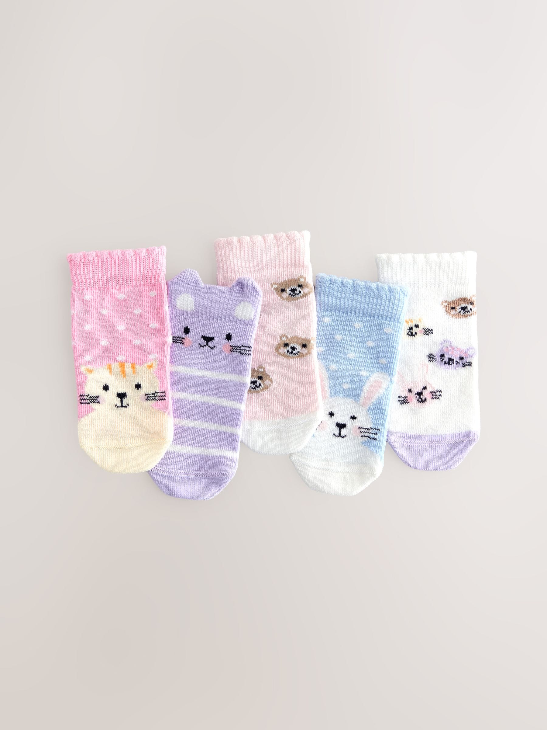 Pink Baby Socks 5 Pack (0mths-2yrs)